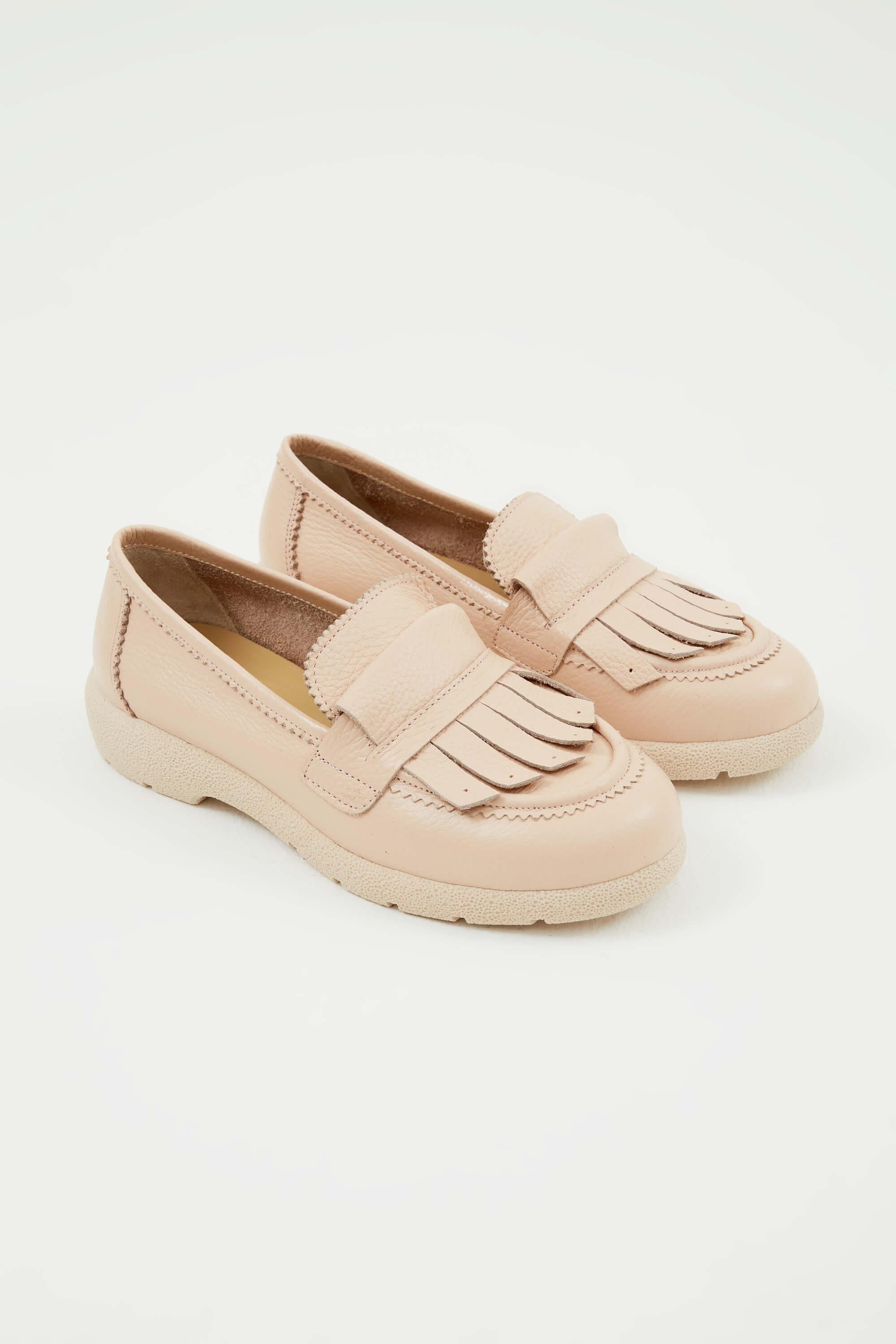 Tamer Tanca Kadın Hakiki Deri Nude Loafer Ayakkabı