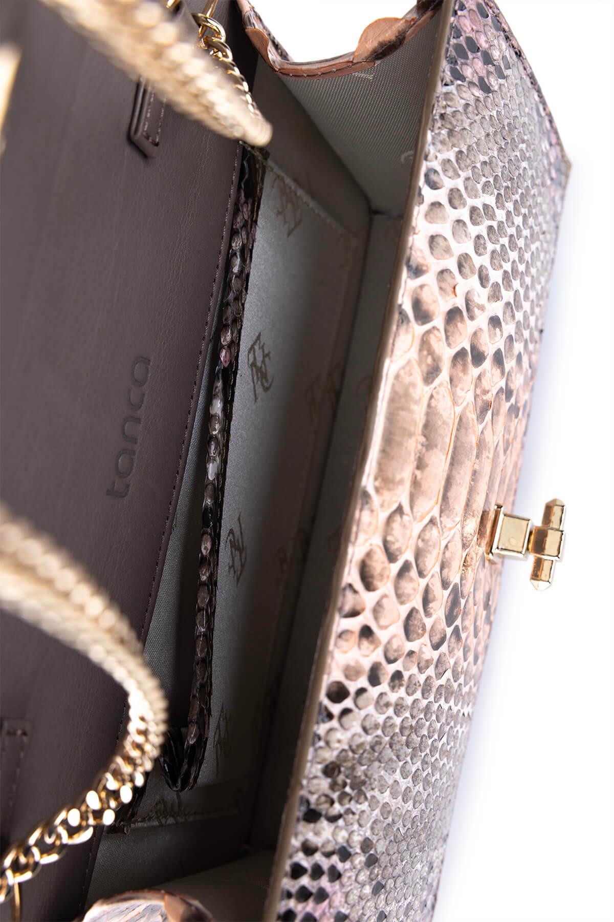 Tamer Tanca Kadın Hakiki Deri Pembe Kol Çantası