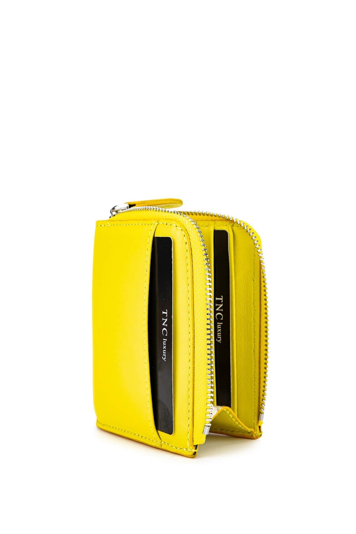 Tamer Tanca Kadın Hakiki Deri Sarı Kartlık