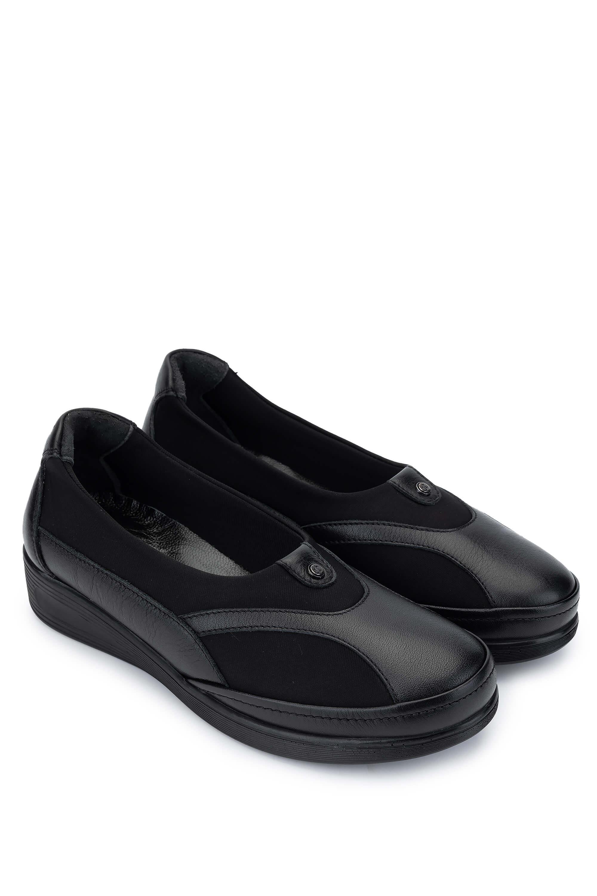 Tamer Tanca Kadın Hakiki Deri Siyah Casual Ayakkabı