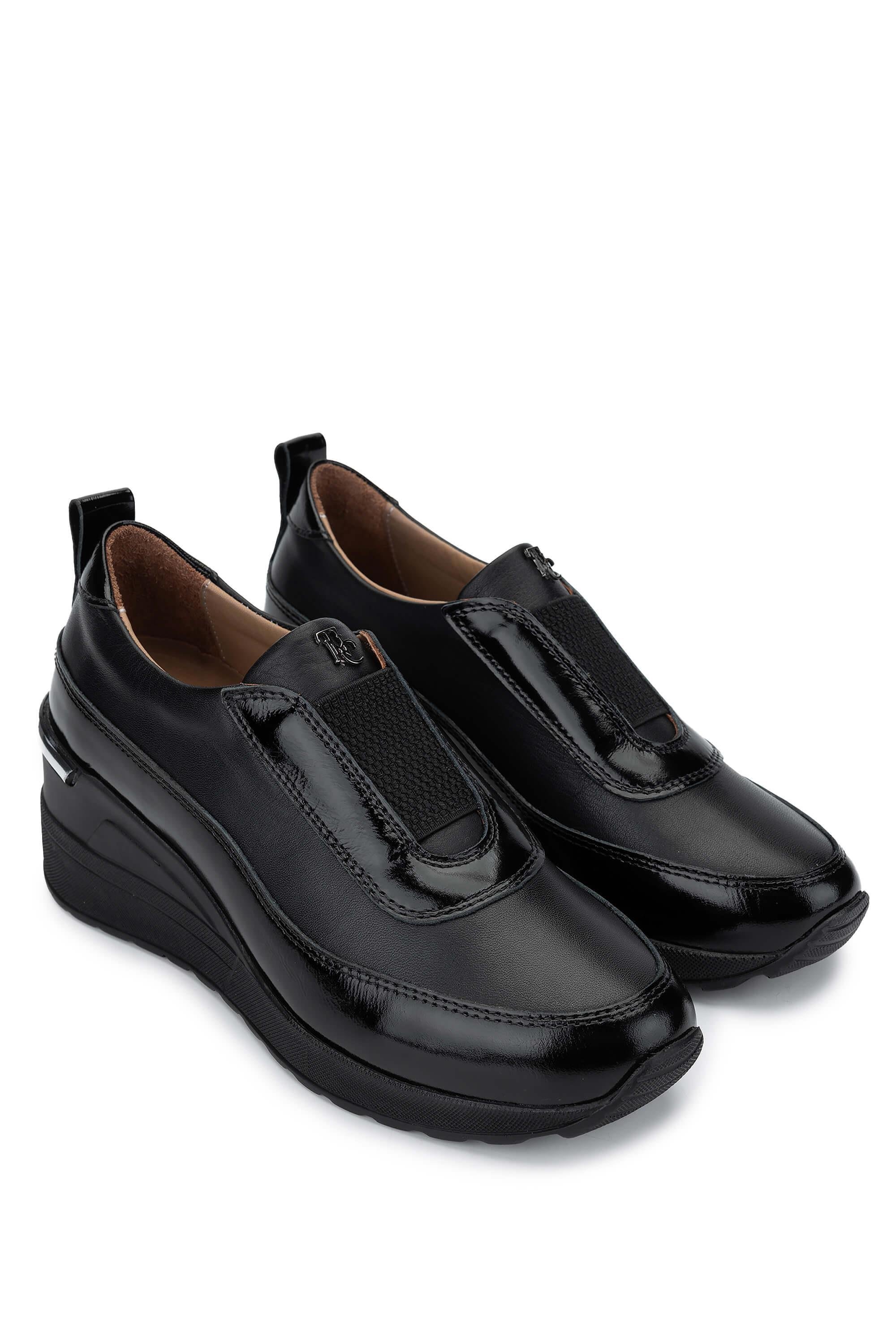 Tamer Tanca Kadın Hakiki Deri Siyah Casual Ayakkabı