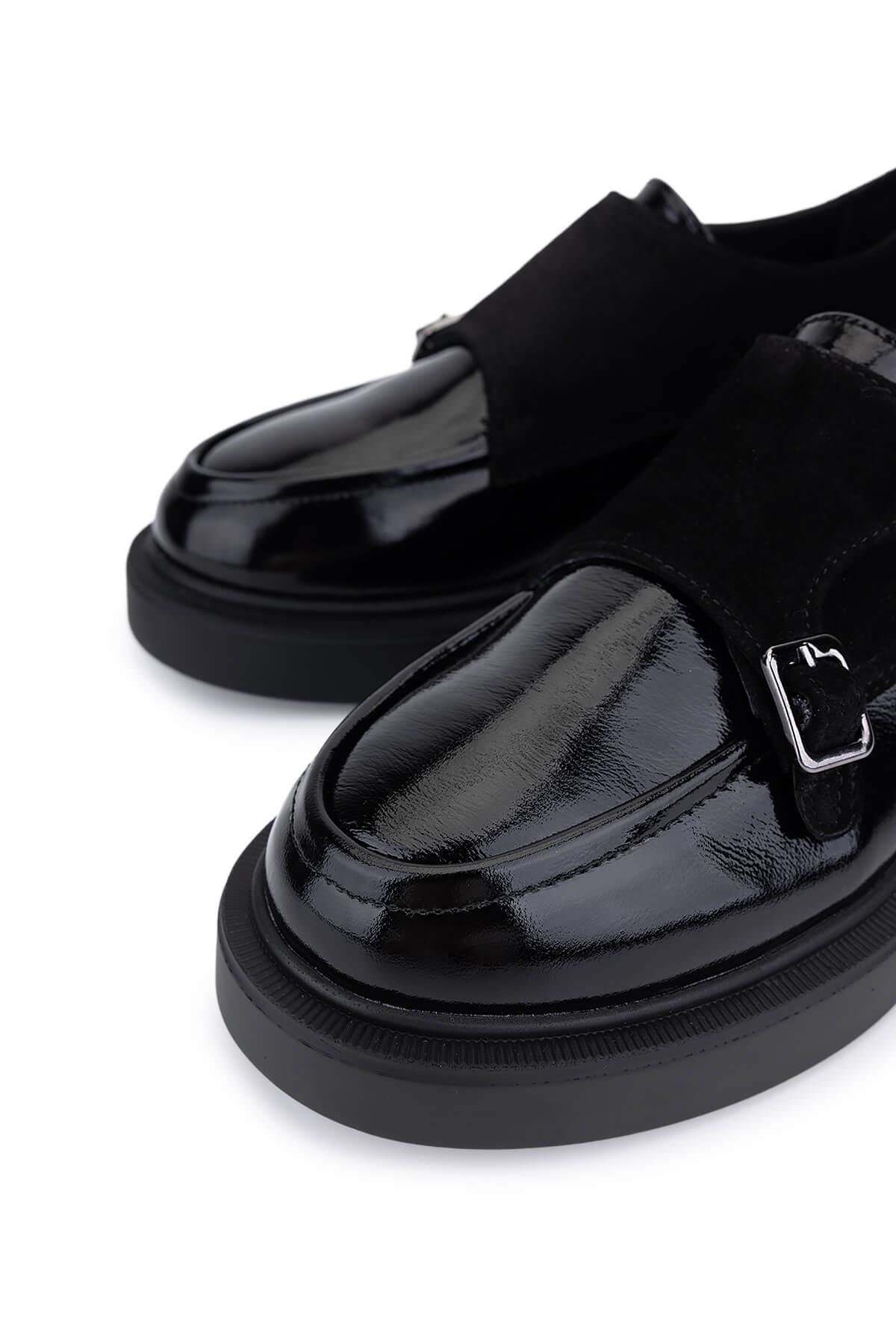 Tamer Tanca Kadın Hakiki Deri Siyah Casual Ayakkabı