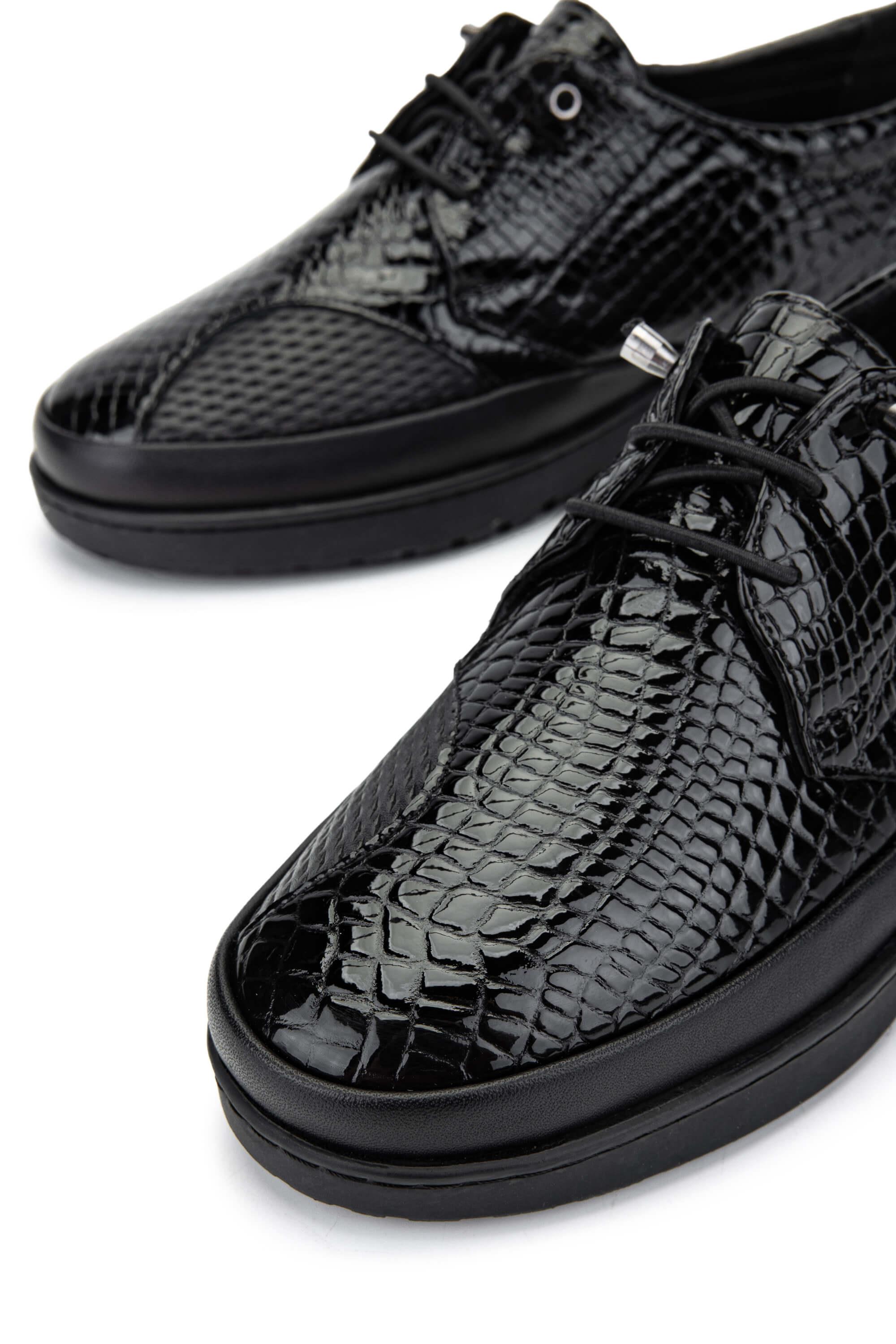 Tamer Tanca Kadın Hakiki Deri Siyah Casual Ayakkabı