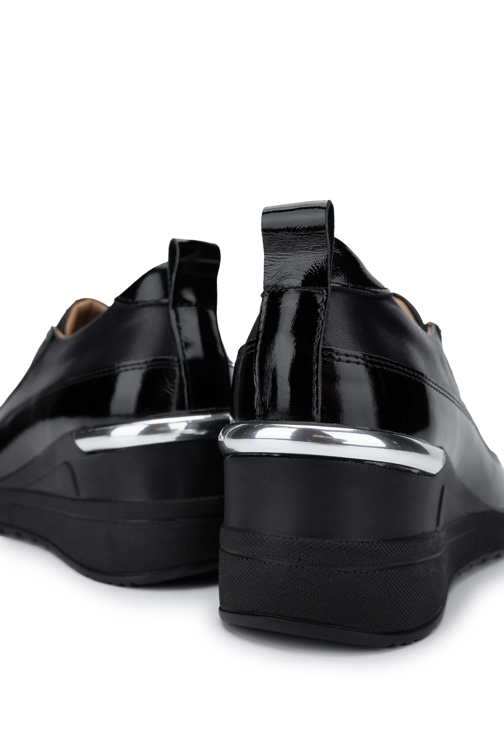 Tamer Tanca Kadın Hakiki Deri Siyah Casual Ayakkabı