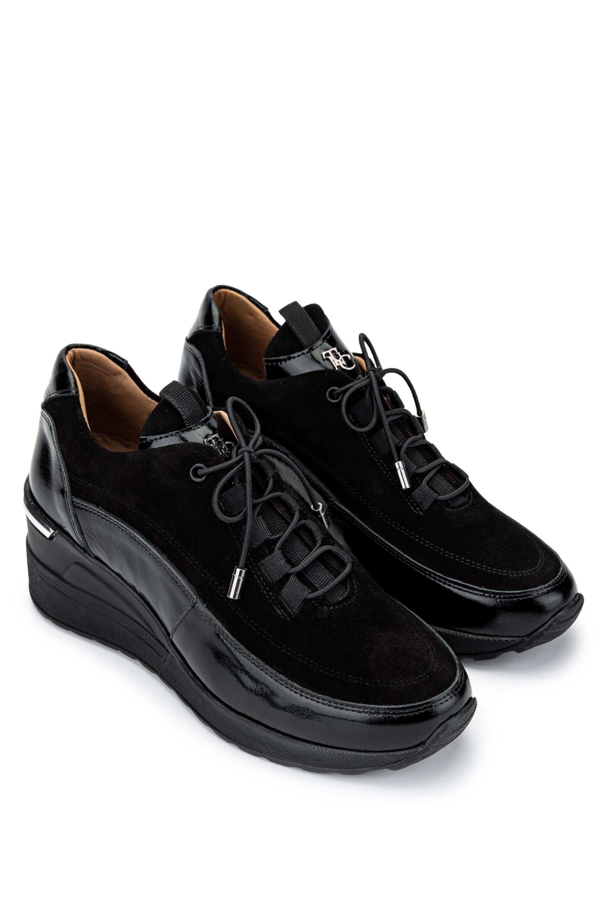 Tamer Tanca Kadın Hakiki Deri Siyah Casual Ayakkabı