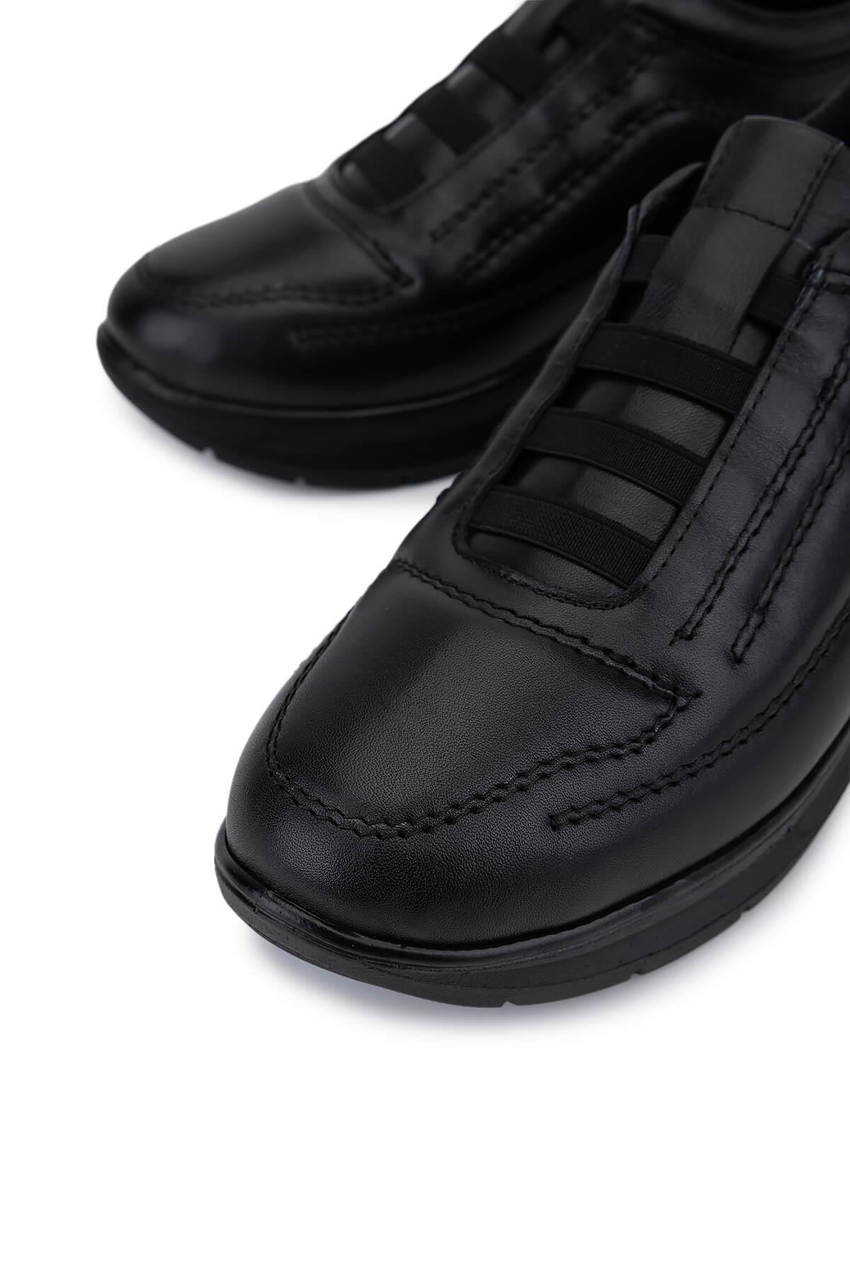 Tamer Tanca Kadın Hakiki Deri Siyah Comfort Ayakkabı