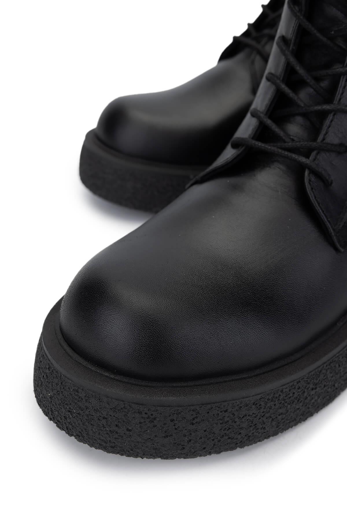 Tamer Tanca Kadın Hakiki Deri Siyah Deri Casual Bot