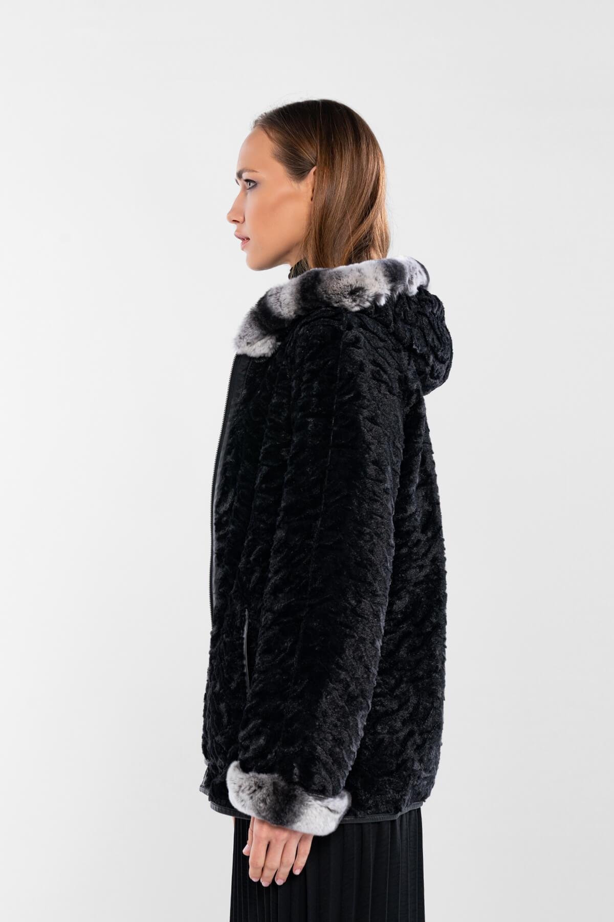 Tamer Tanca Kadın Hakiki Deri Siyah Deri Mont