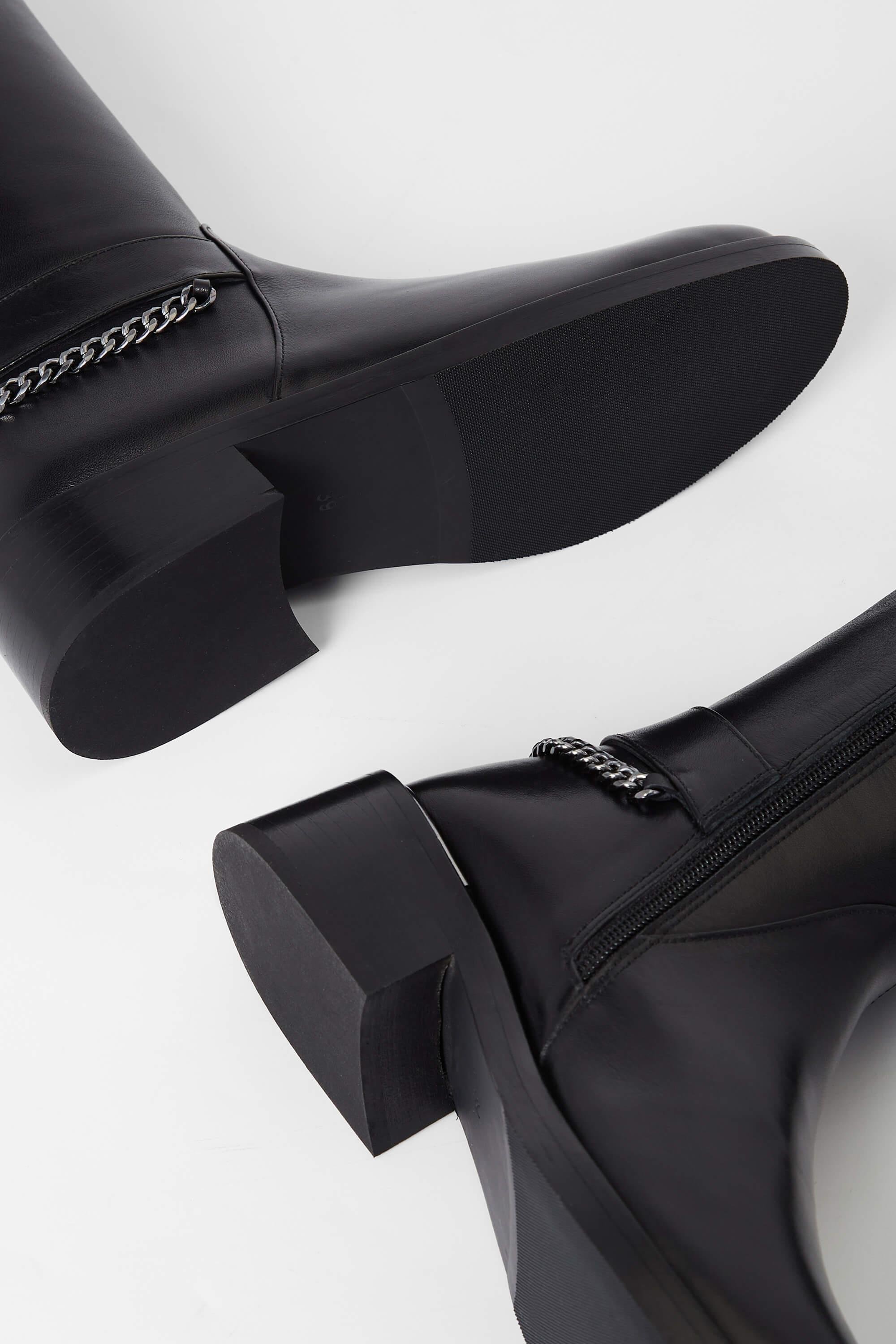 Tamer Tanca Kadın Hakiki Deri Siyah Deri Casual Çizme