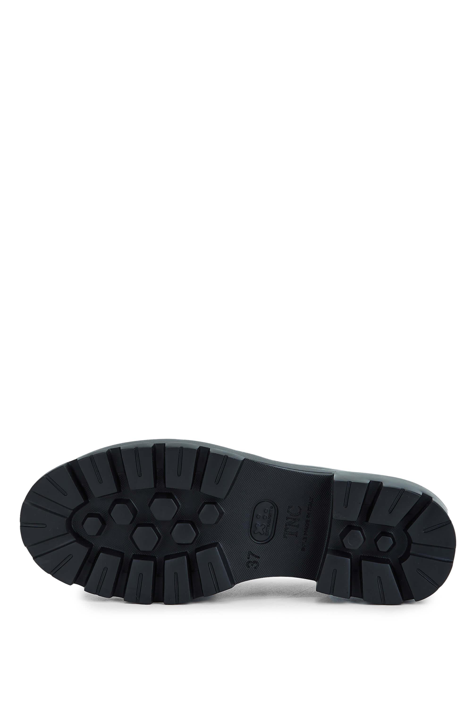 Tamer Tanca Kadın Hakiki Deri Siyah Deri Loafer Ayakkabı