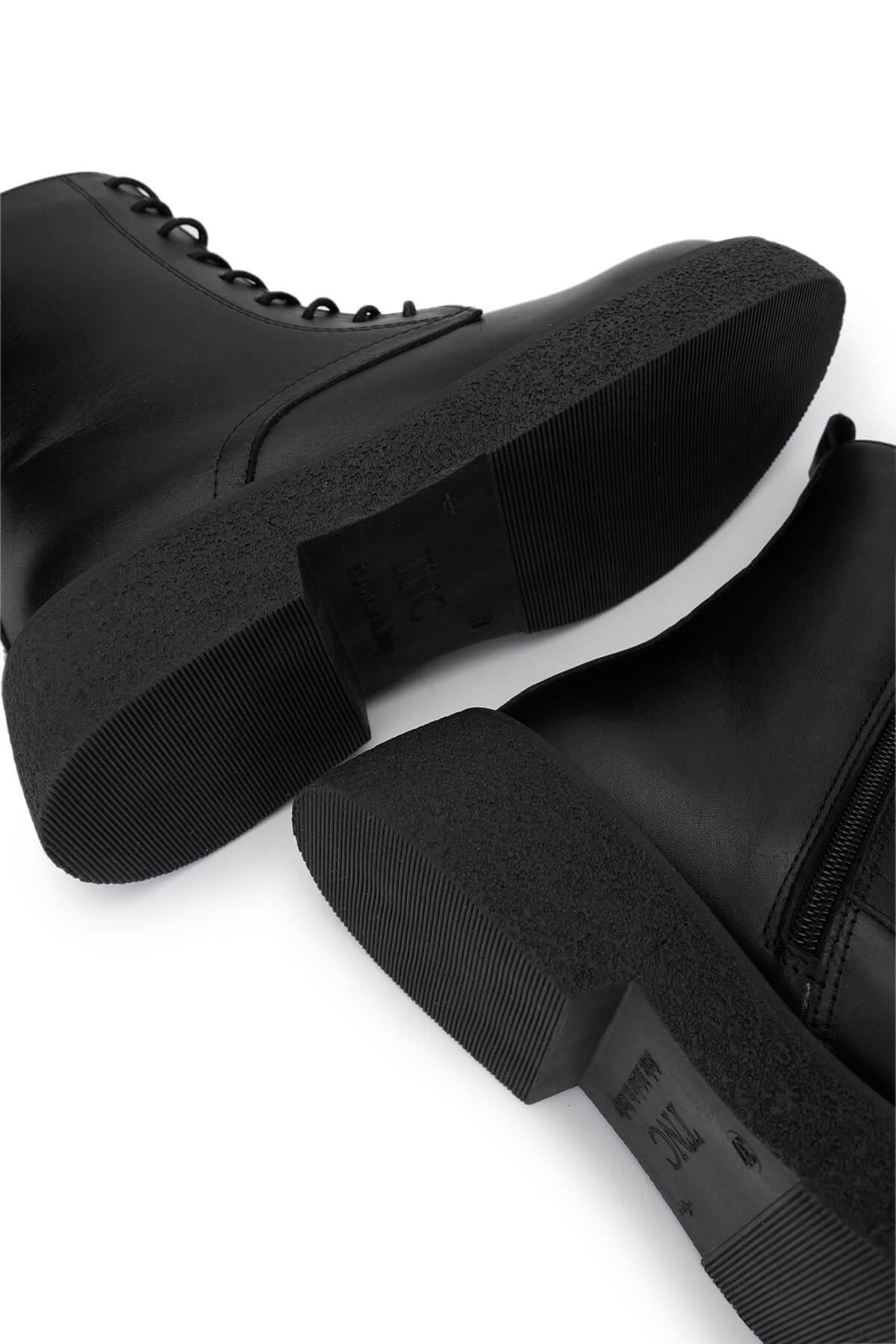 Tamer Tanca Kadın Hakiki Deri Siyah Deri Casual Bot