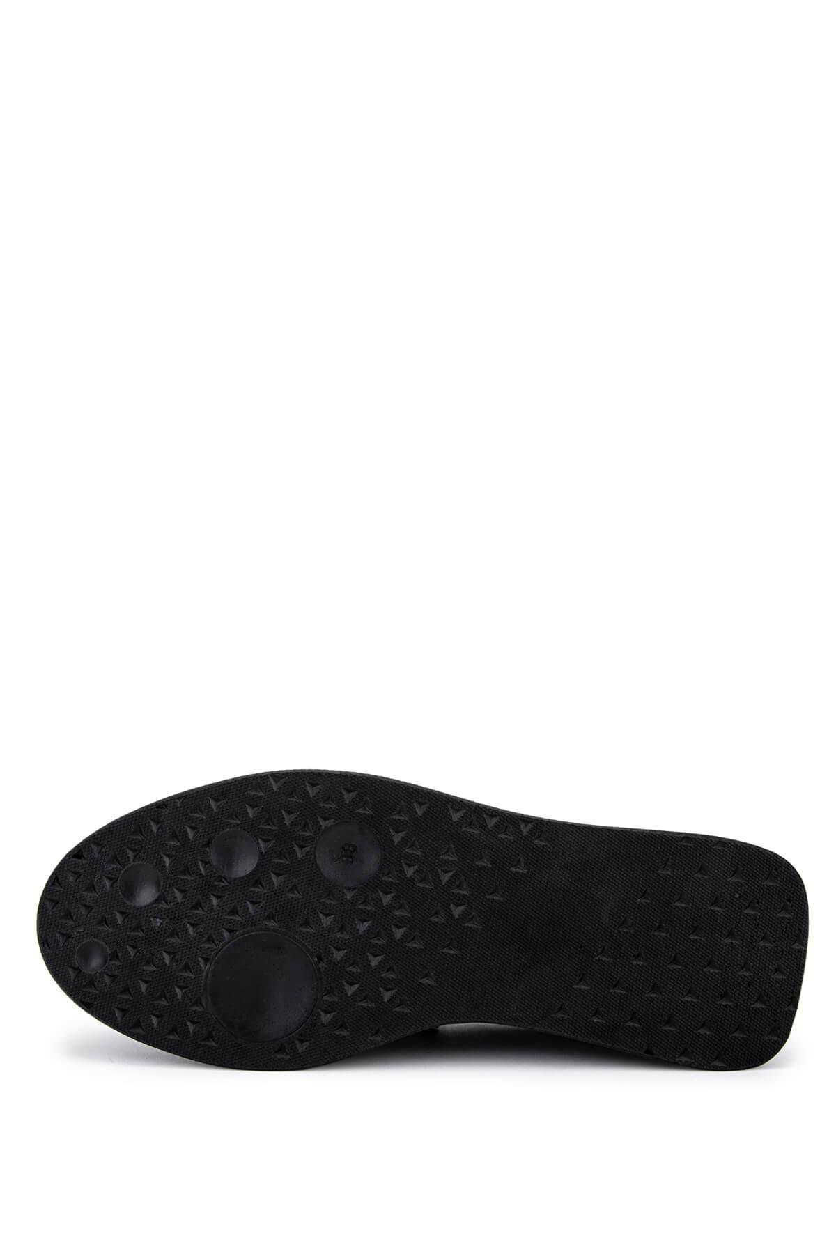 Tamer Tanca Kadın Hakiki Deri Siyah Deri Loafer Ayakkabı