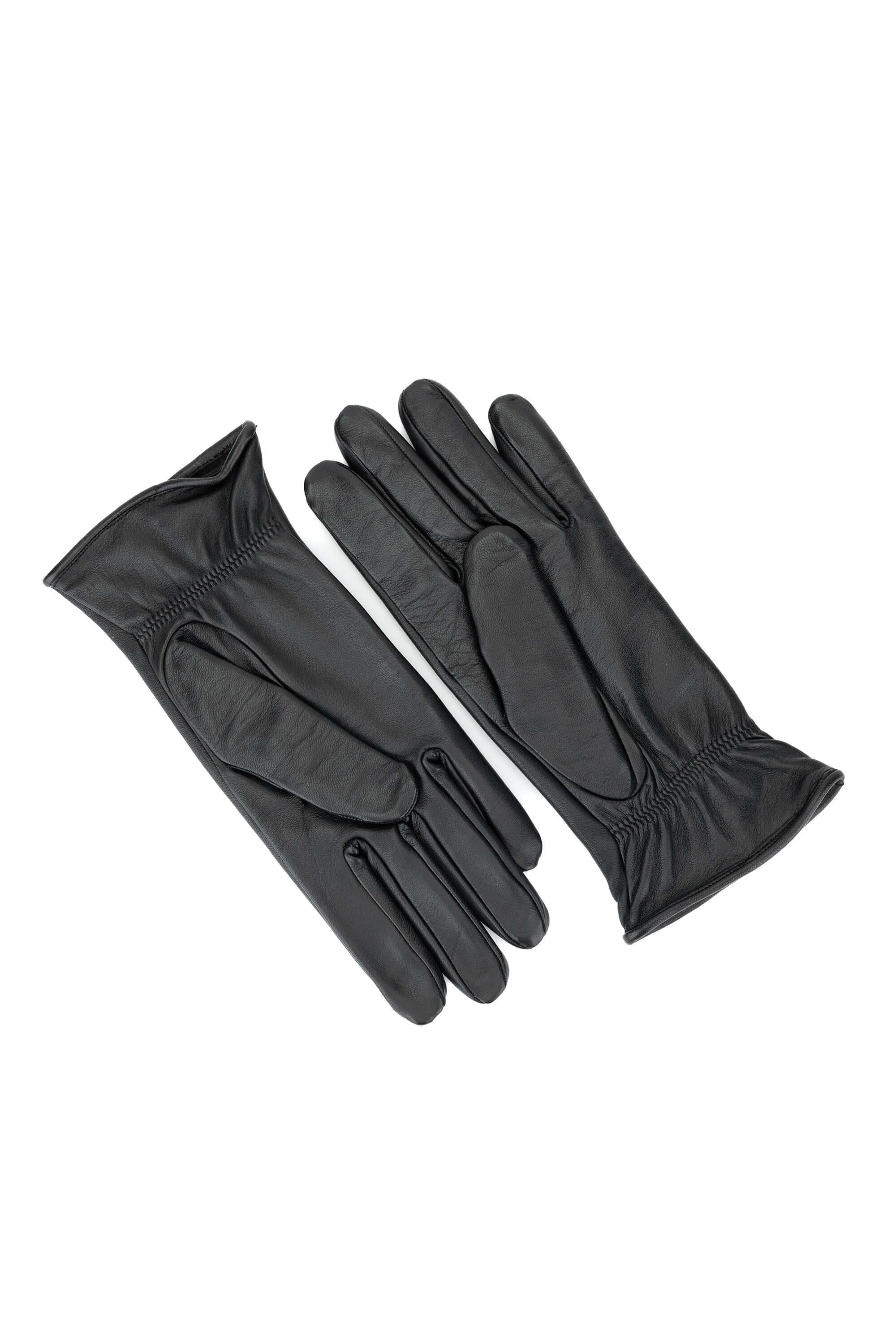 Tamer Tanca Kadın Hakiki Deri Siyah Deri Eldiven ELDIVEN