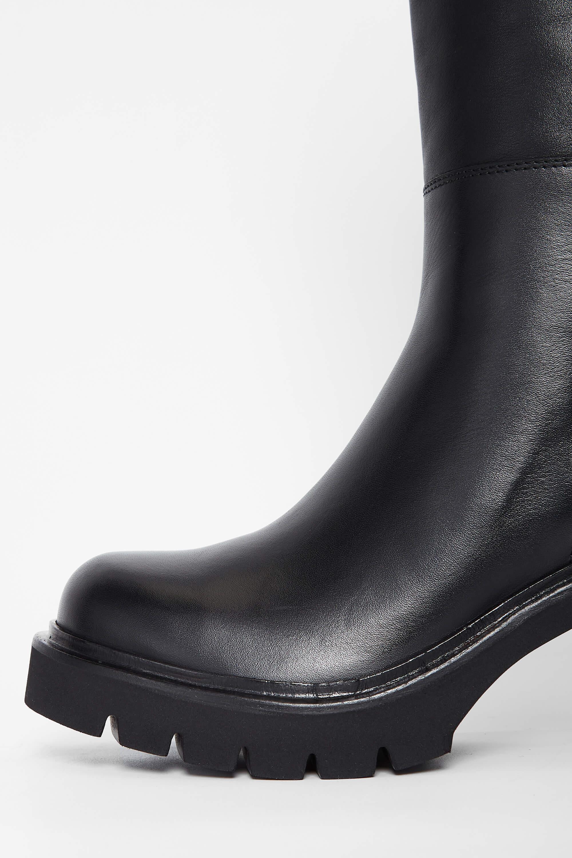 Tamer Tanca Kadın Hakiki Deri Siyah Deri Casual Çizme