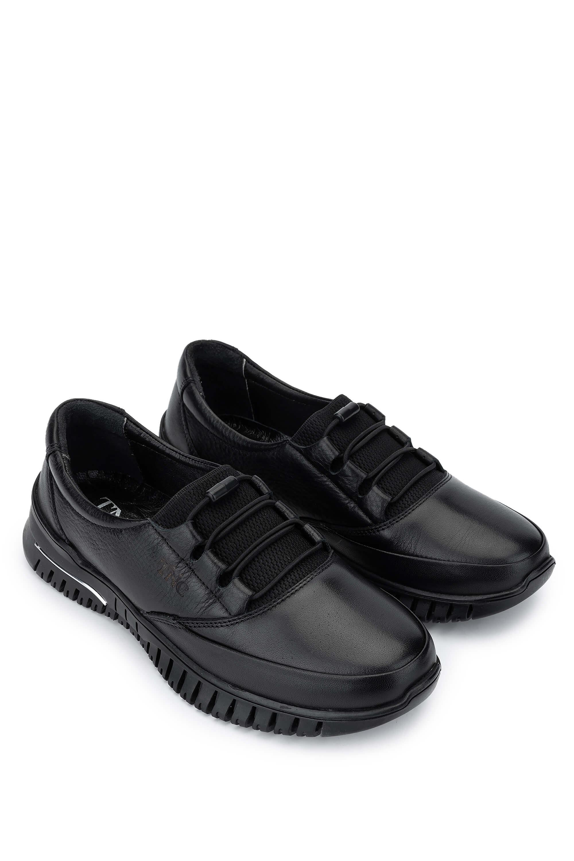 Tamer Tanca Kadın Hakiki Deri Siyah Deri Casual Ayakkabı