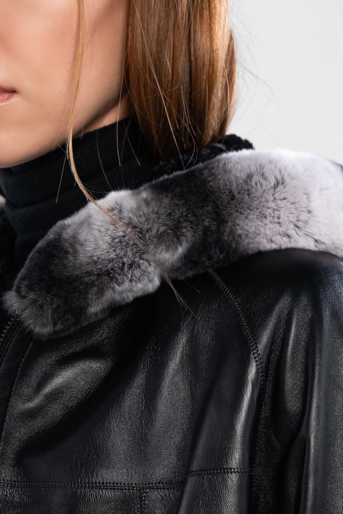 Tamer Tanca Kadın Hakiki Deri Siyah Deri Mont