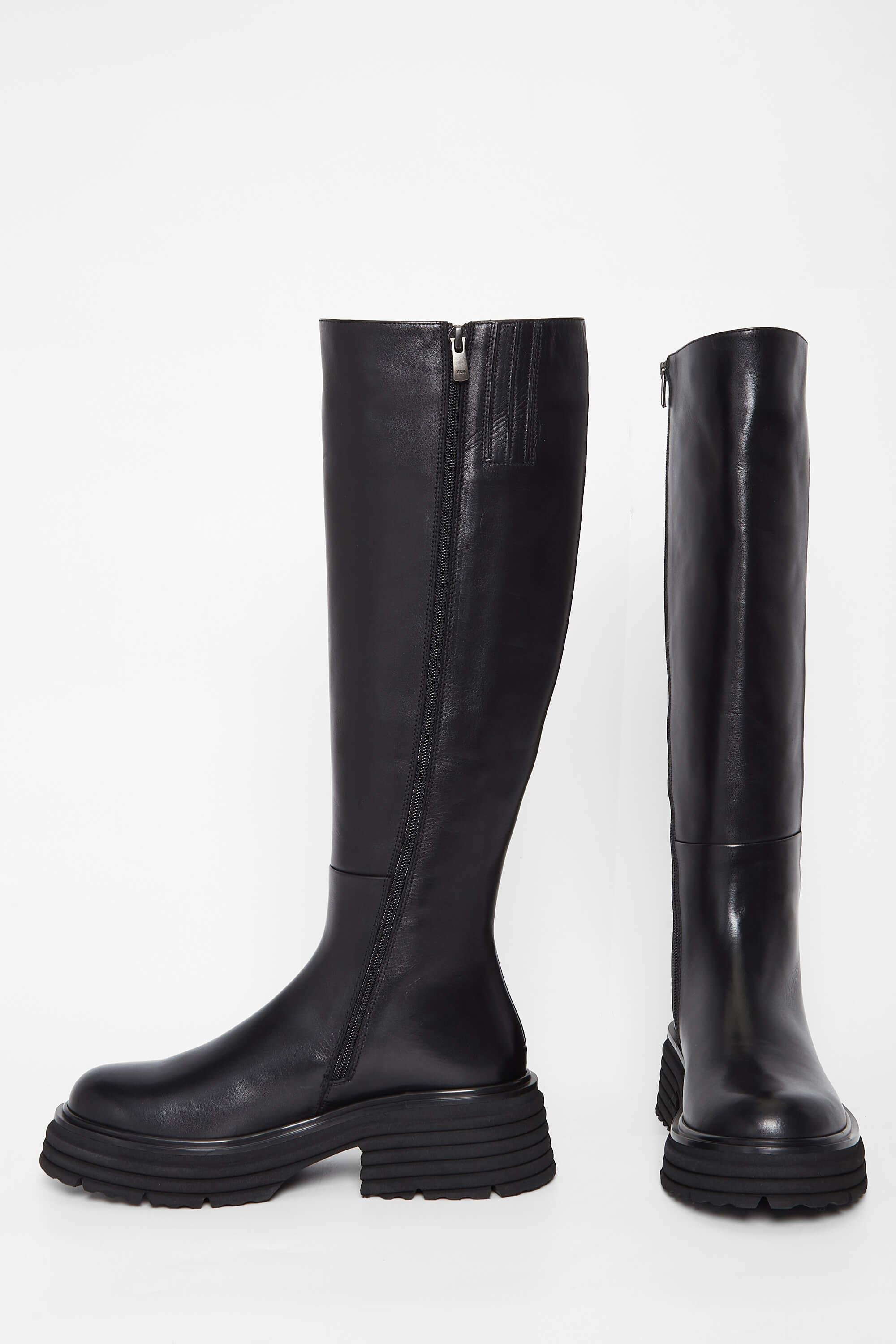 Tamer Tanca Kadın Hakiki Deri Siyah Deri Casual Çizme