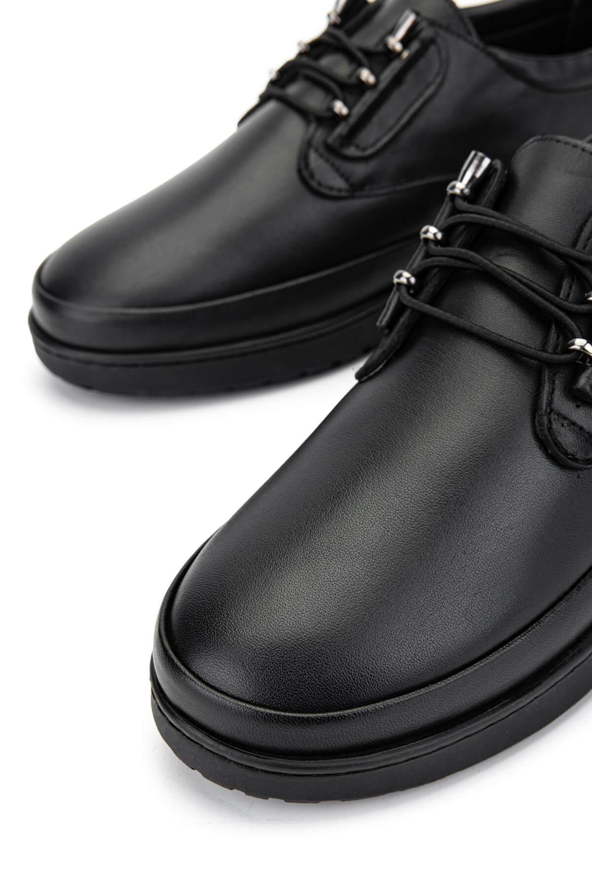 Tamer Tanca Kadın Hakiki Deri Siyah Deri Casual Ayakkabı