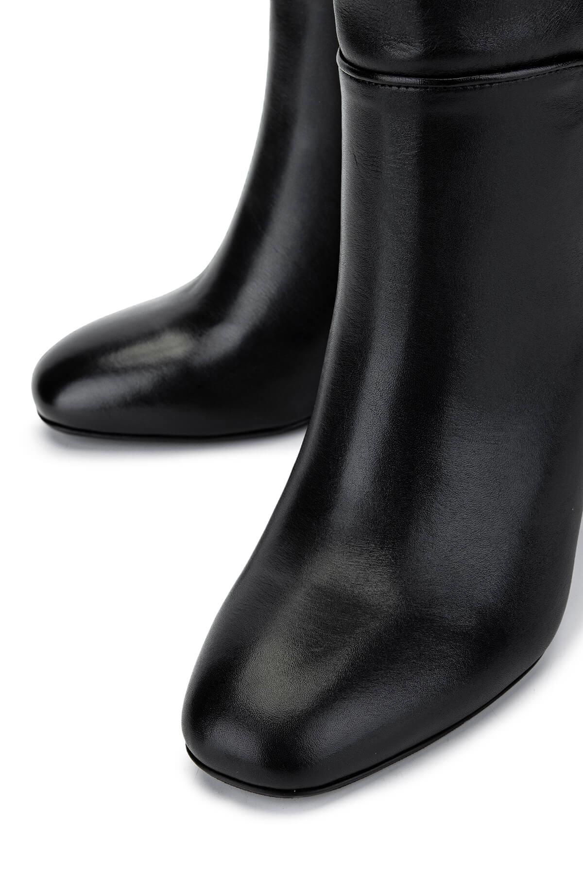 Tamer Tanca Kadın Hakiki Deri Siyah Deri Klasik Çizme