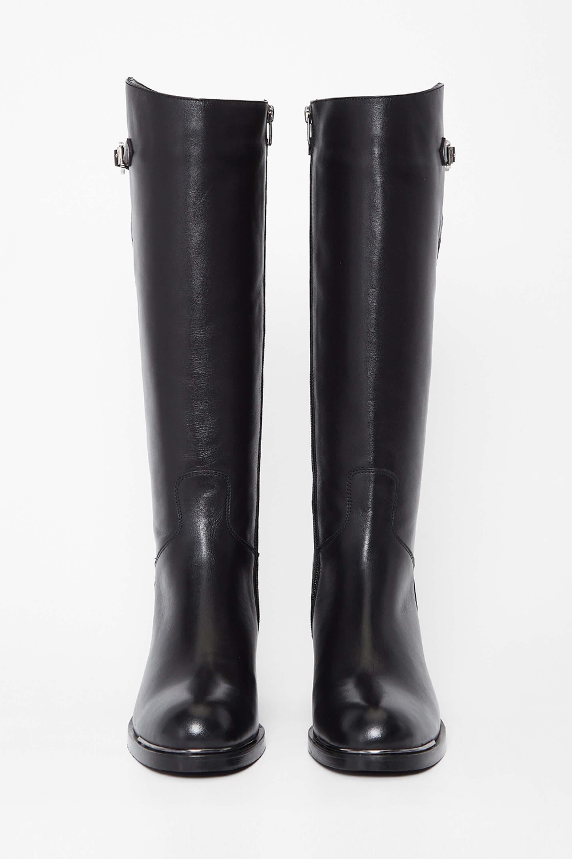 Tamer Tanca Kadın Hakiki Deri Siyah Deri Casual Çizme