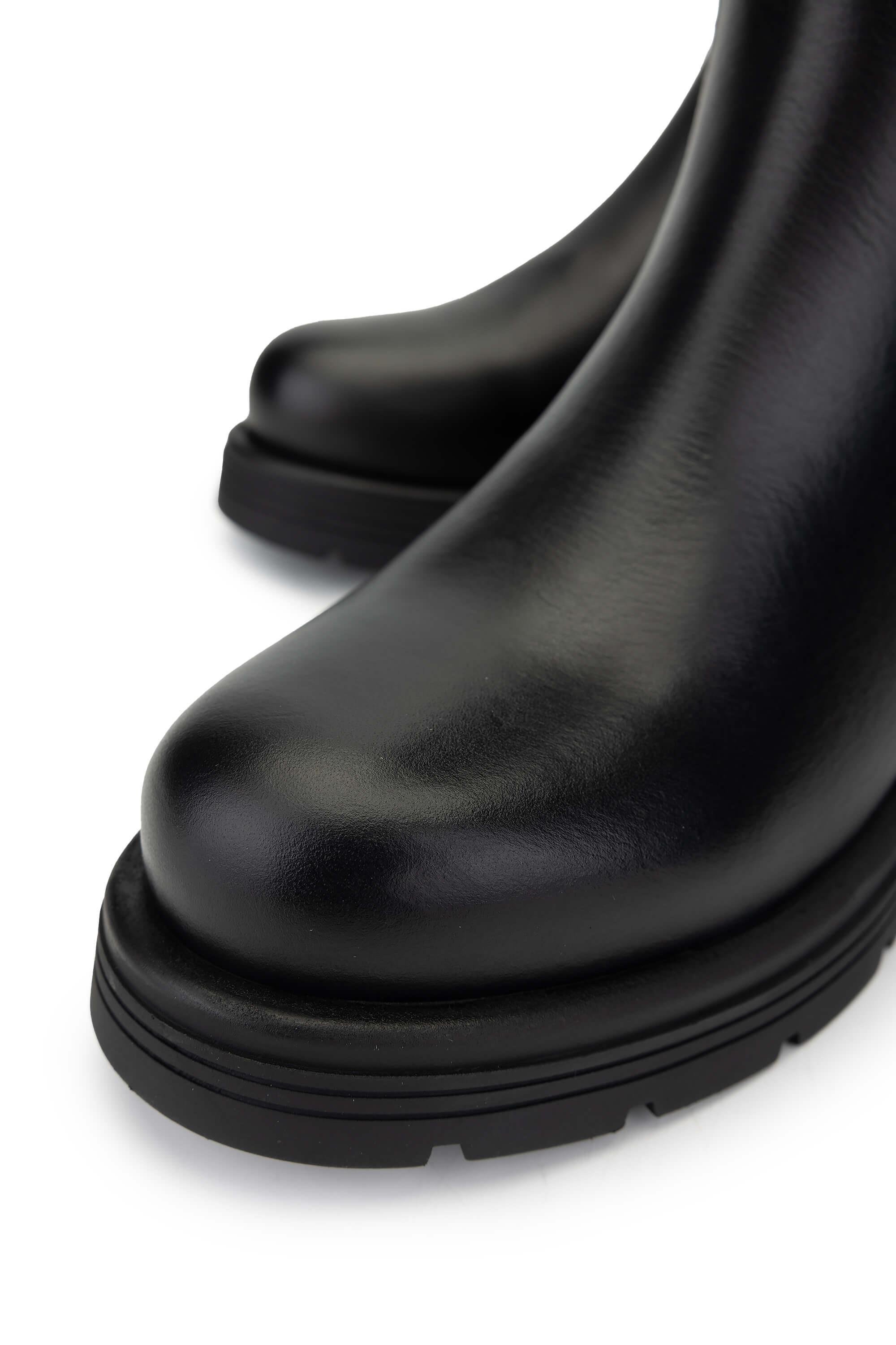 Tamer Tanca Kadın Hakiki Deri Siyah Deri Casual Çizme