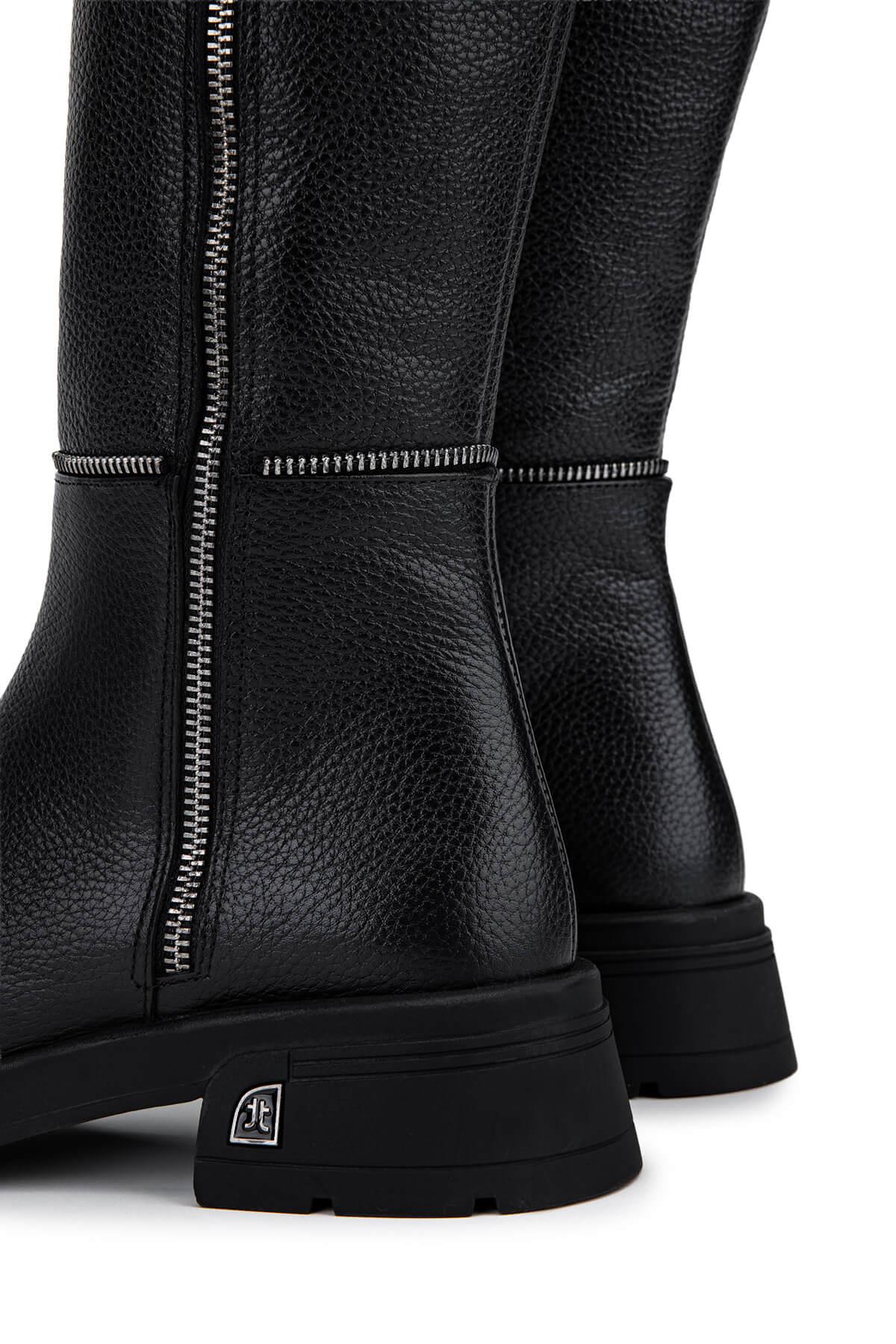 Tamer Tanca Kadın Hakiki Deri Siyah Floter Klasik Çizme