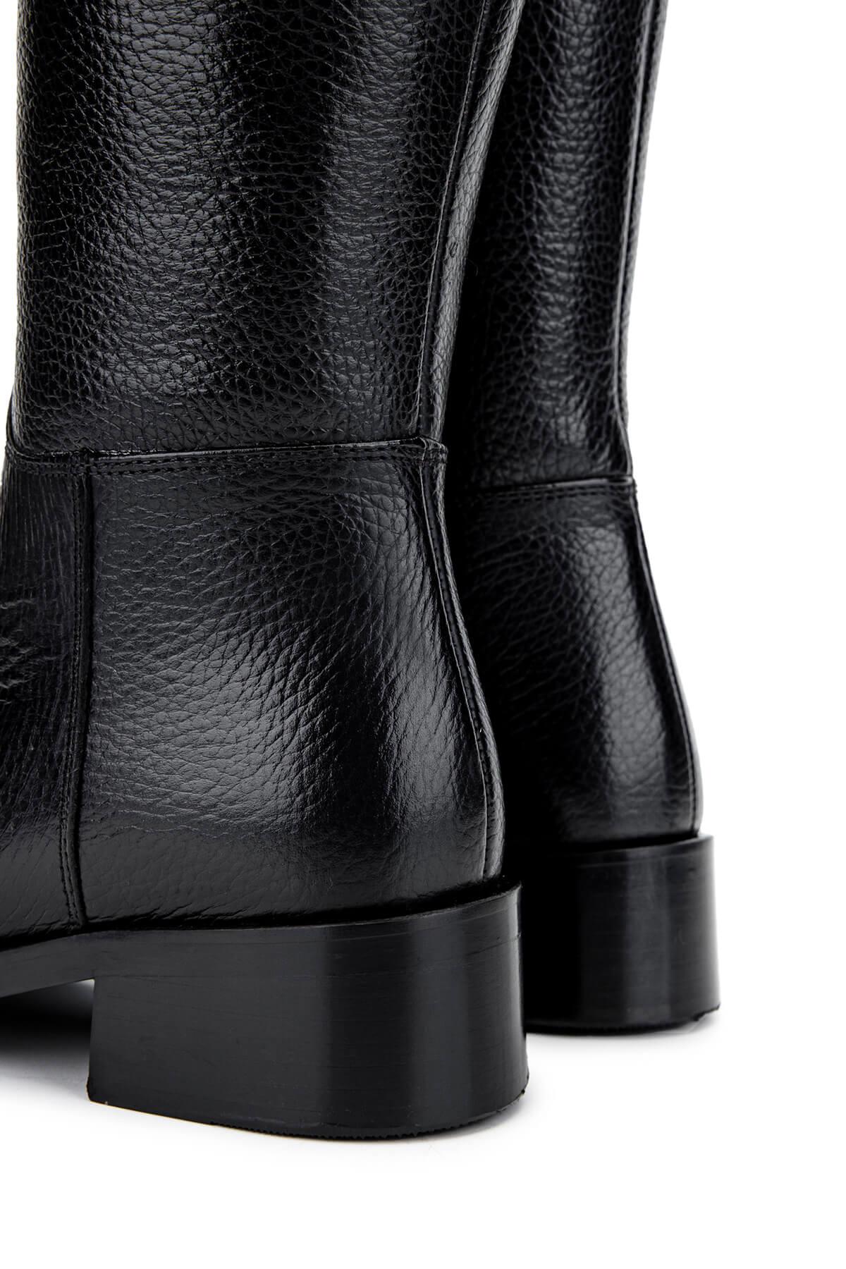 Tamer Tanca Kadın Hakiki Deri Siyah Floter Casual Çizme