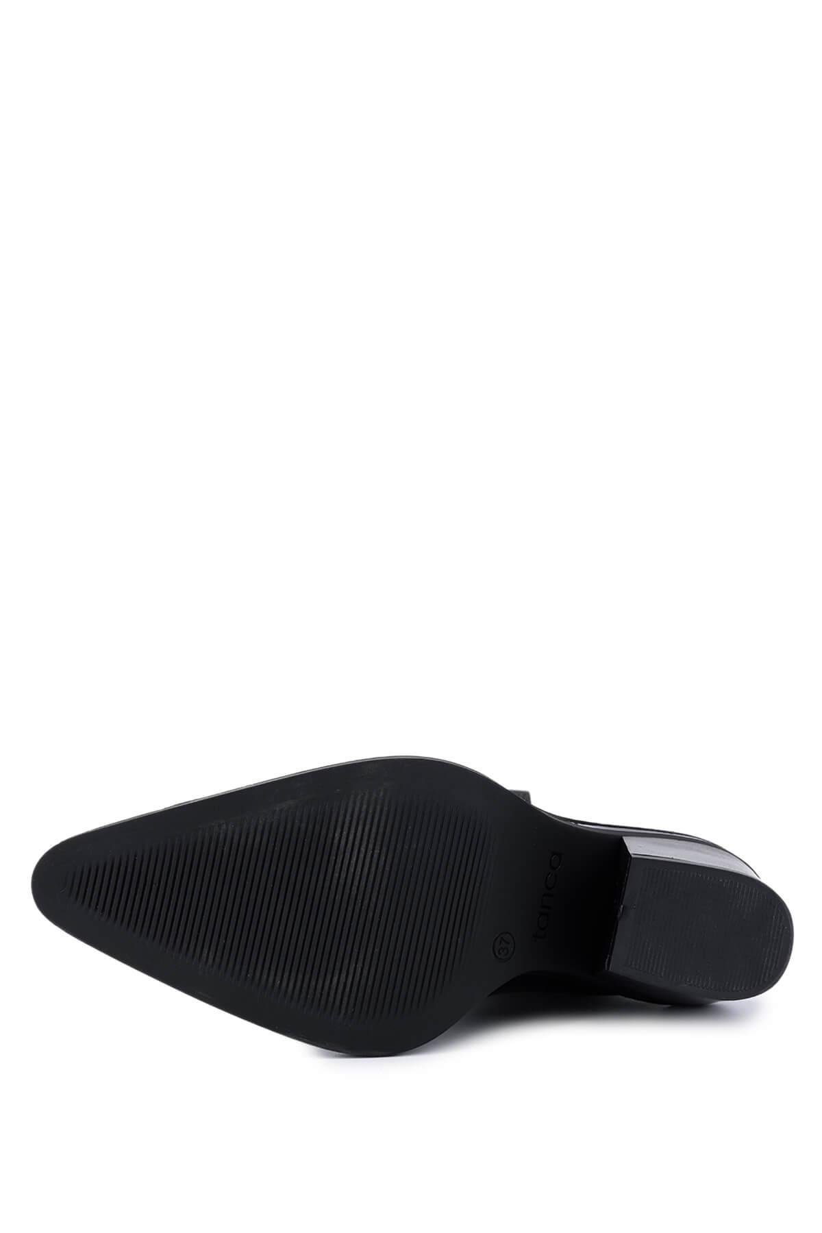 Tamer Tanca Kadın Hakiki Deri Siyah Floter Klasik Bot