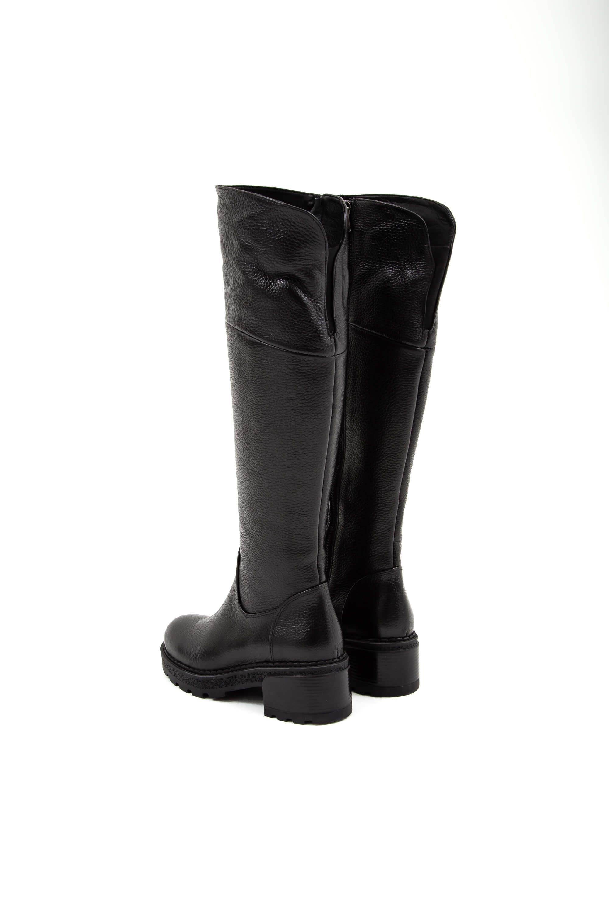 Tamer Tanca Kadın Hakiki Deri Siyah Floter Casual Çizme