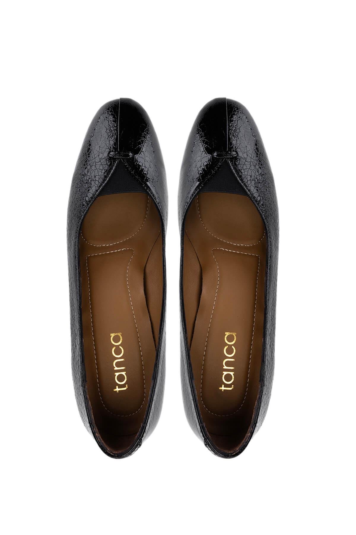 Tamer Tanca Kadın Hakiki Deri Siyah Klasik Ayakkabı