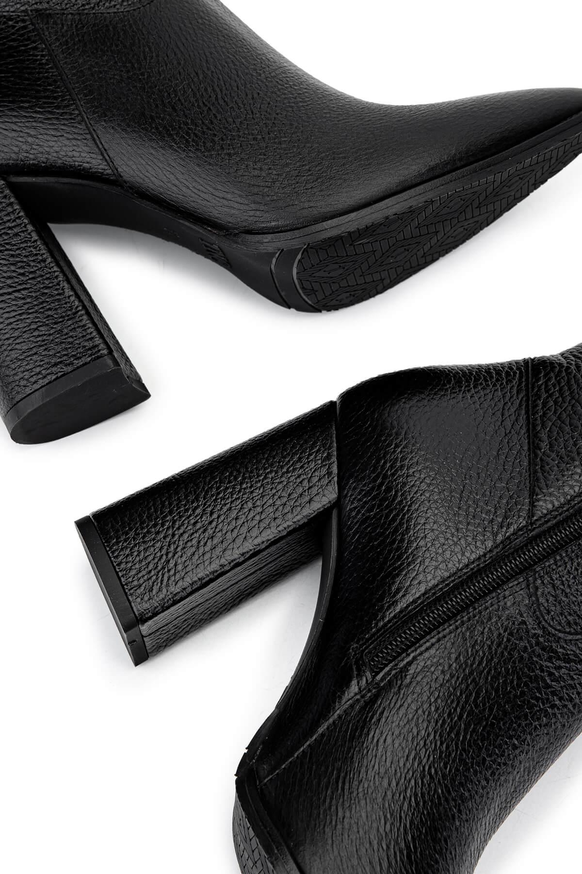 Tamer Tanca Kadın Hakiki Deri Siyah Klasik Çizme