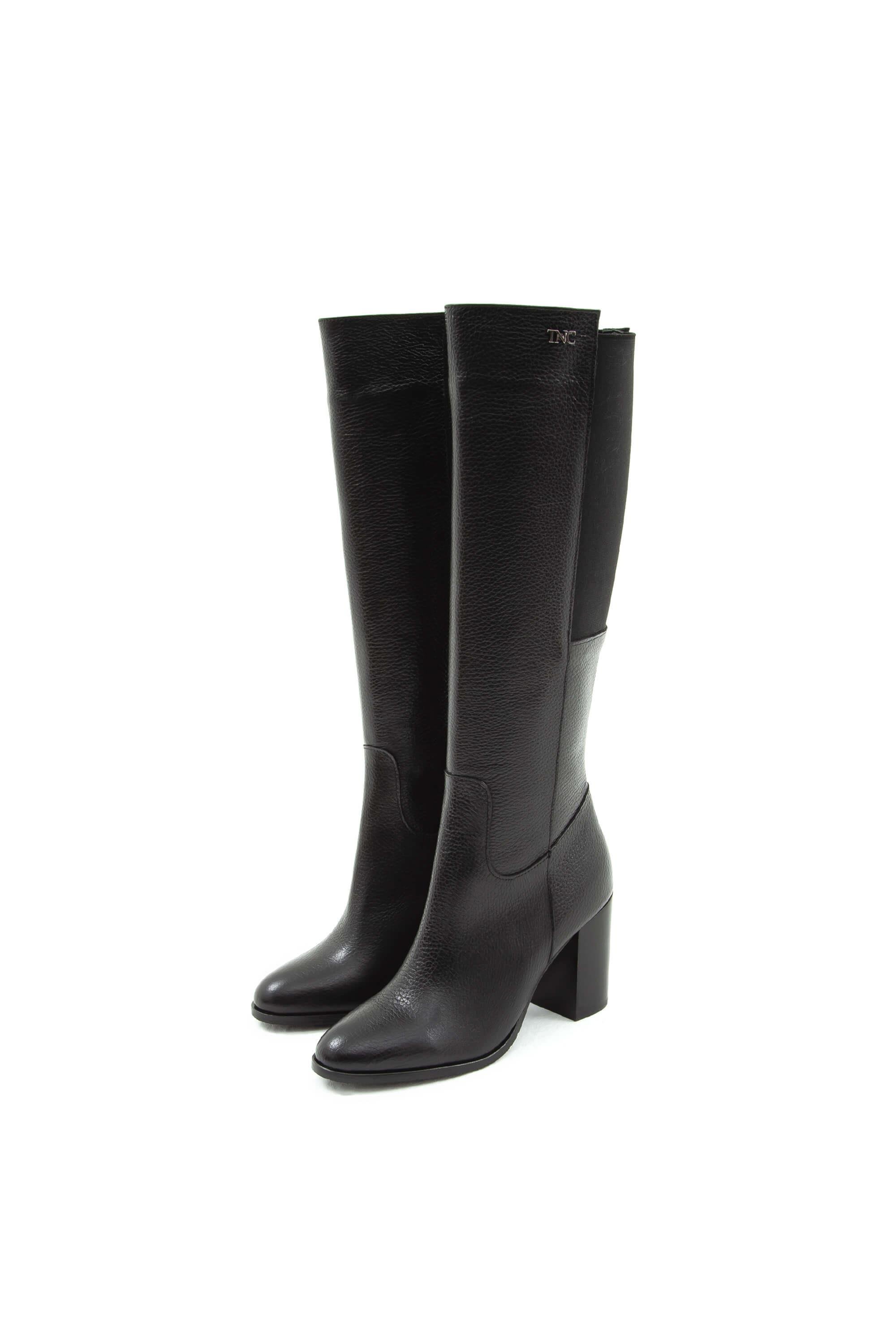Tamer Tanca Kadın Hakiki Deri Siyah Klasik Çizme