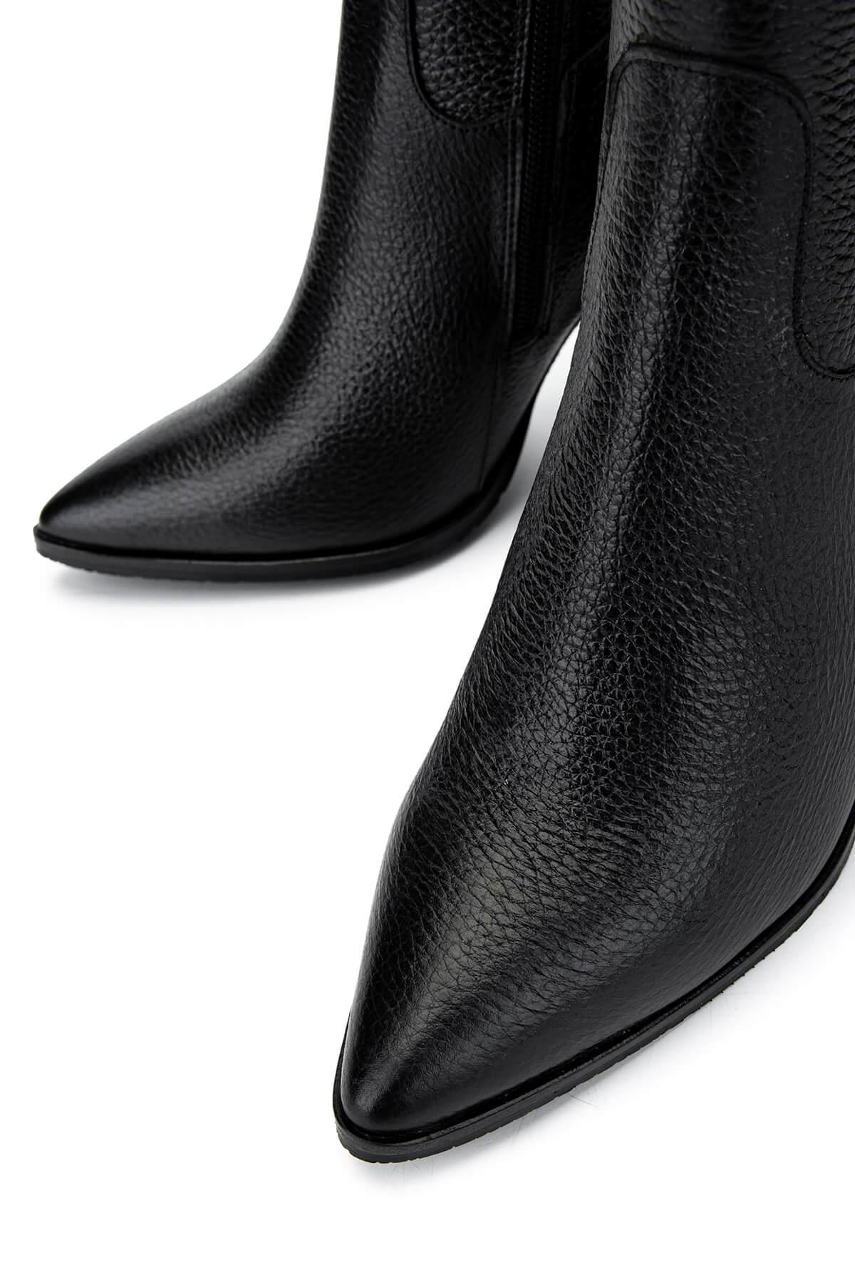 Tamer Tanca Kadın Hakiki Deri Siyah Klasik Çizme