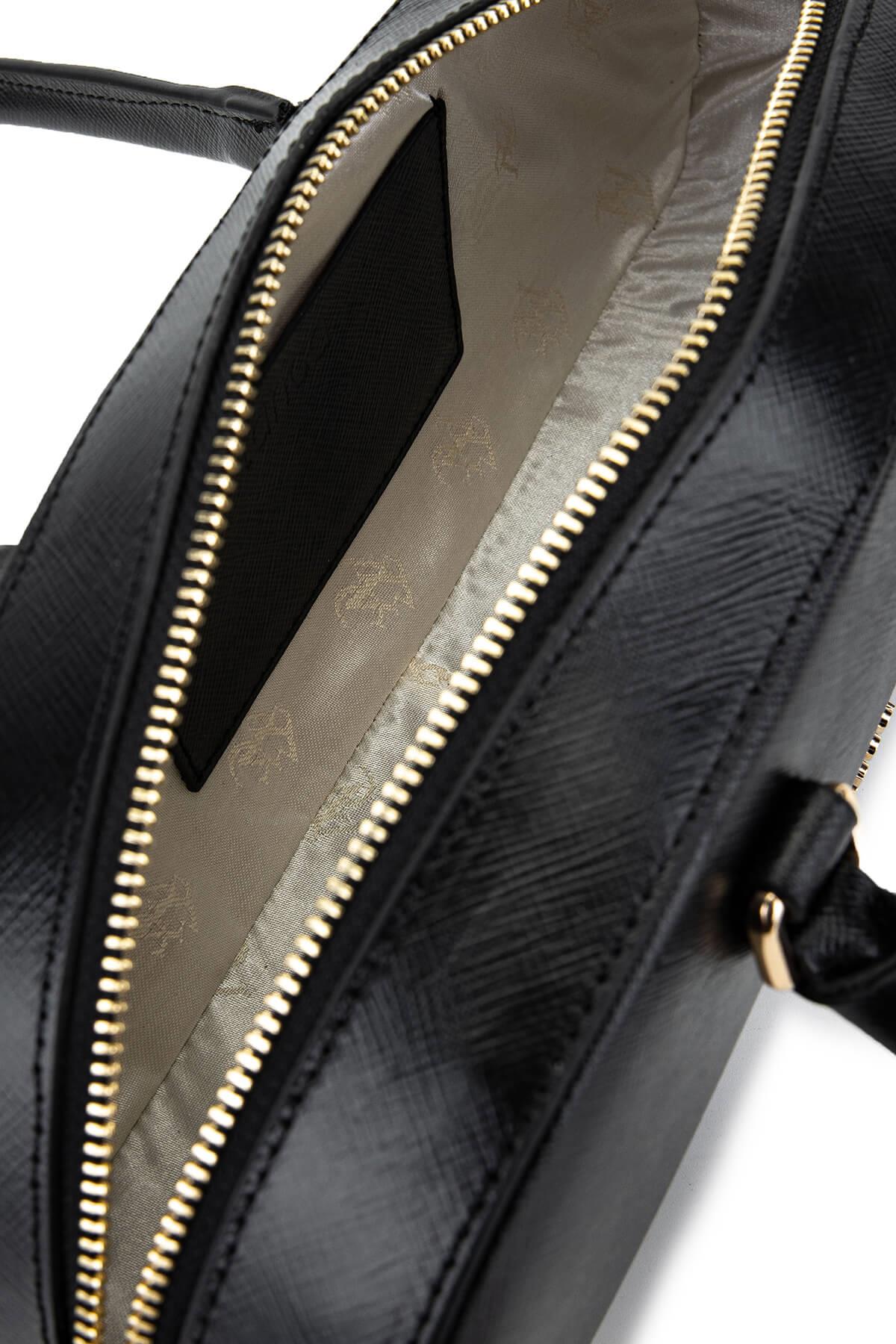 Tamer Tanca Kadın Hakiki Deri Siyah Kol Çantası