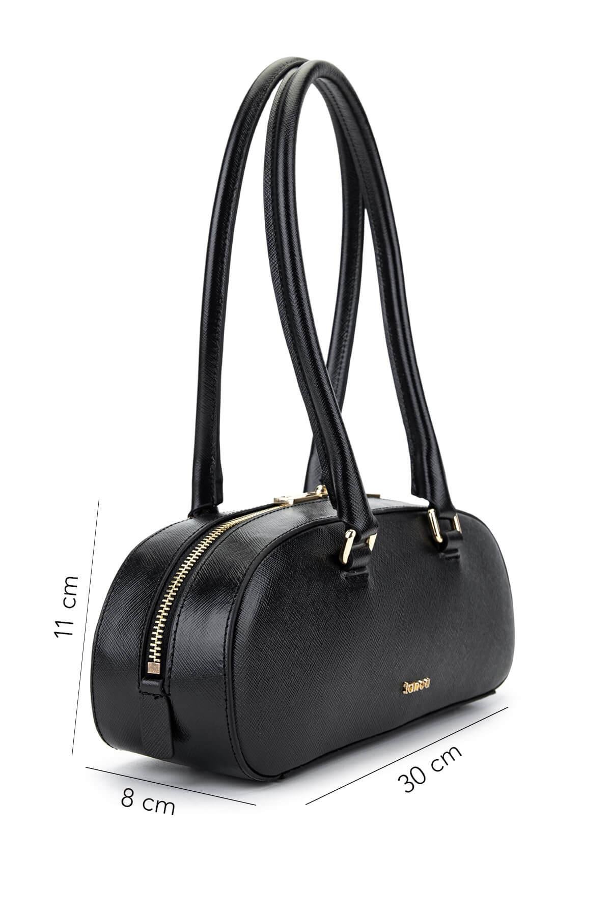 Tamer Tanca Kadın Hakiki Deri Siyah Kol Çantası