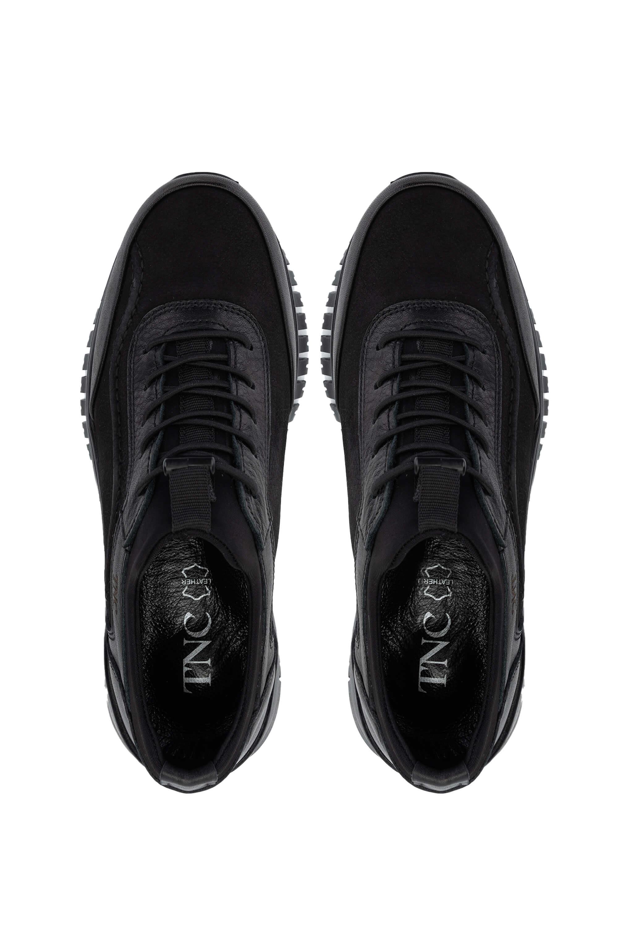 Tamer Tanca Kadın Hakiki Deri Siyah Nubuk Casual Ayakkabı