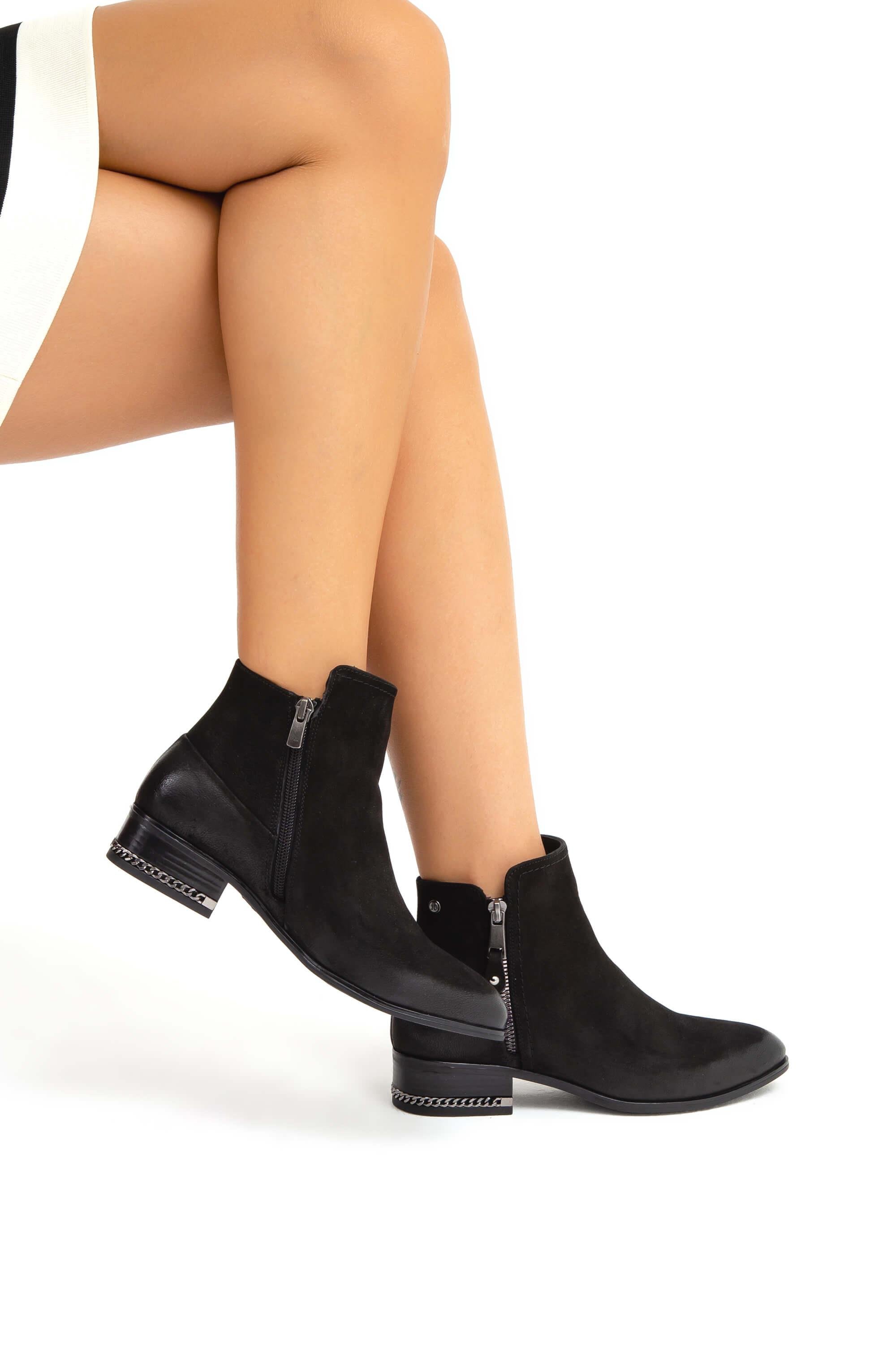 Tamer Tanca Kadın Hakiki Deri Siyah Nubuk Klasik Bot