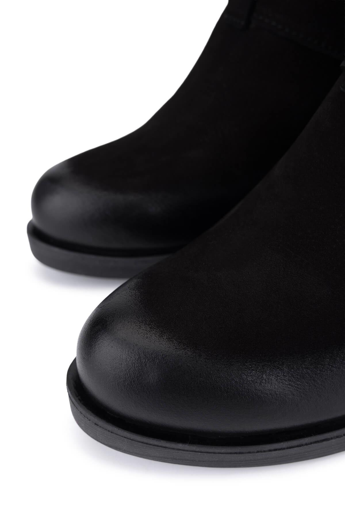 Tamer Tanca Kadın Hakiki Deri Siyah Nubuk Casual Bot