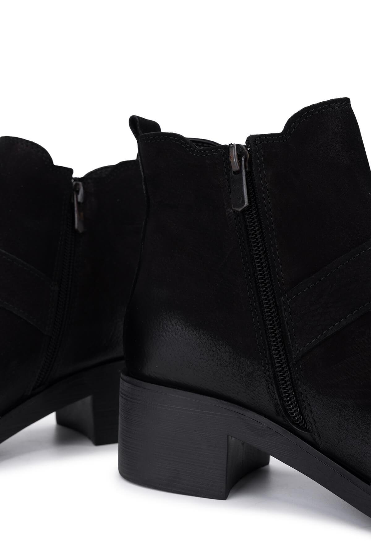 Tamer Tanca Kadın Hakiki Deri Siyah Nubuk Casual Bot