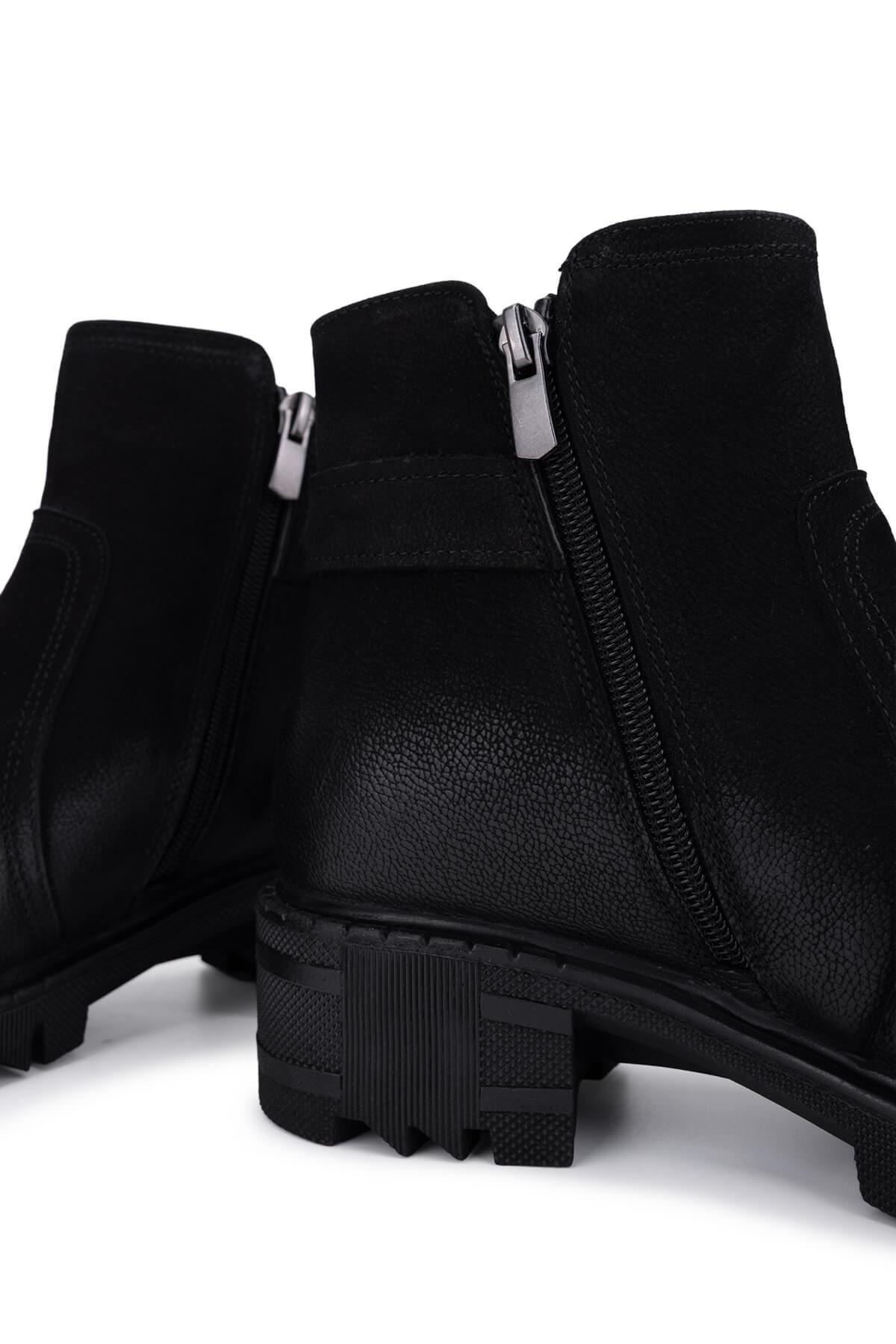 Tamer Tanca Kadın Hakiki Deri Siyah Nubuk Günlük Bot