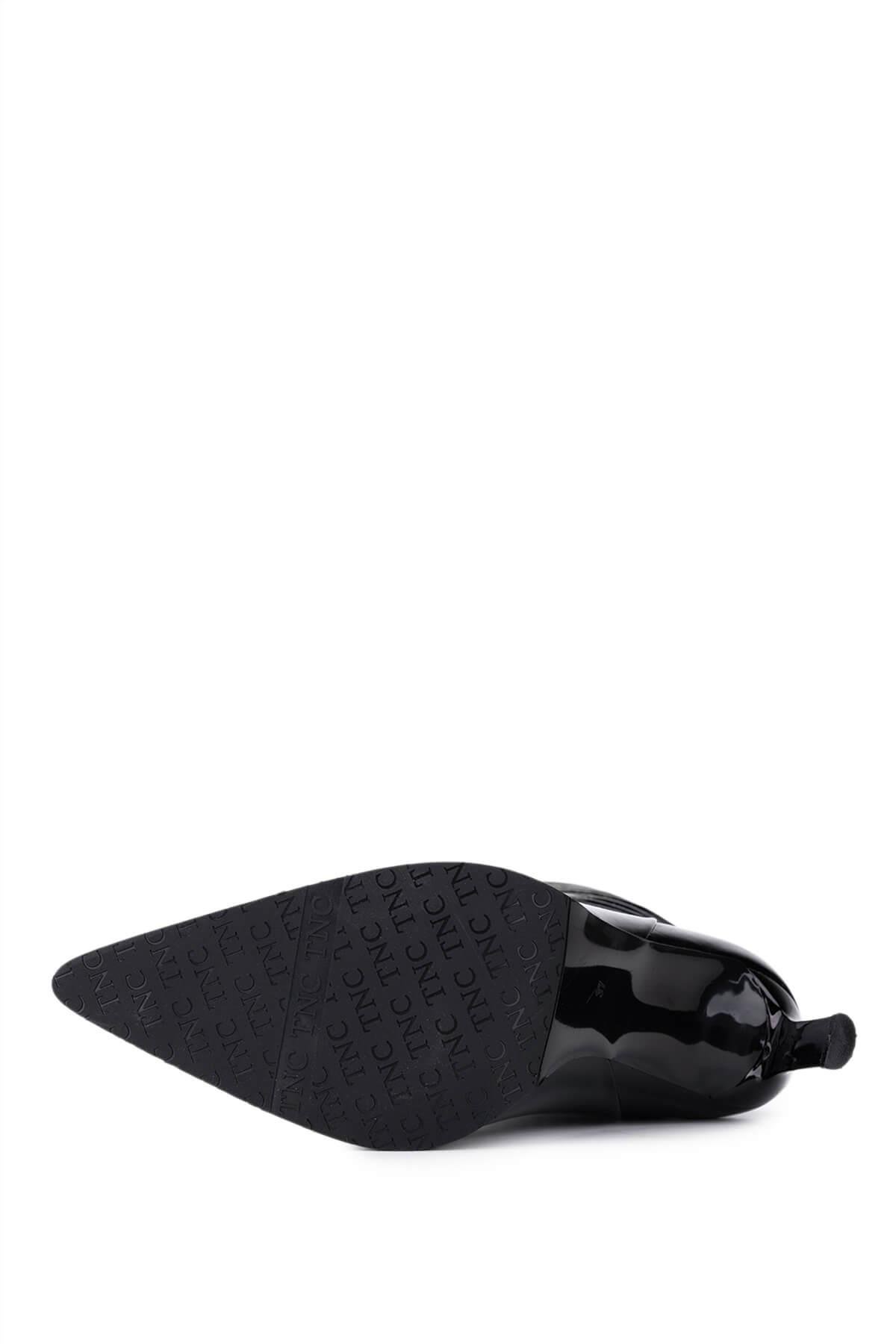 Tamer Tanca Kadın Hakiki Deri Siyah Rugan Topuklu Çizme