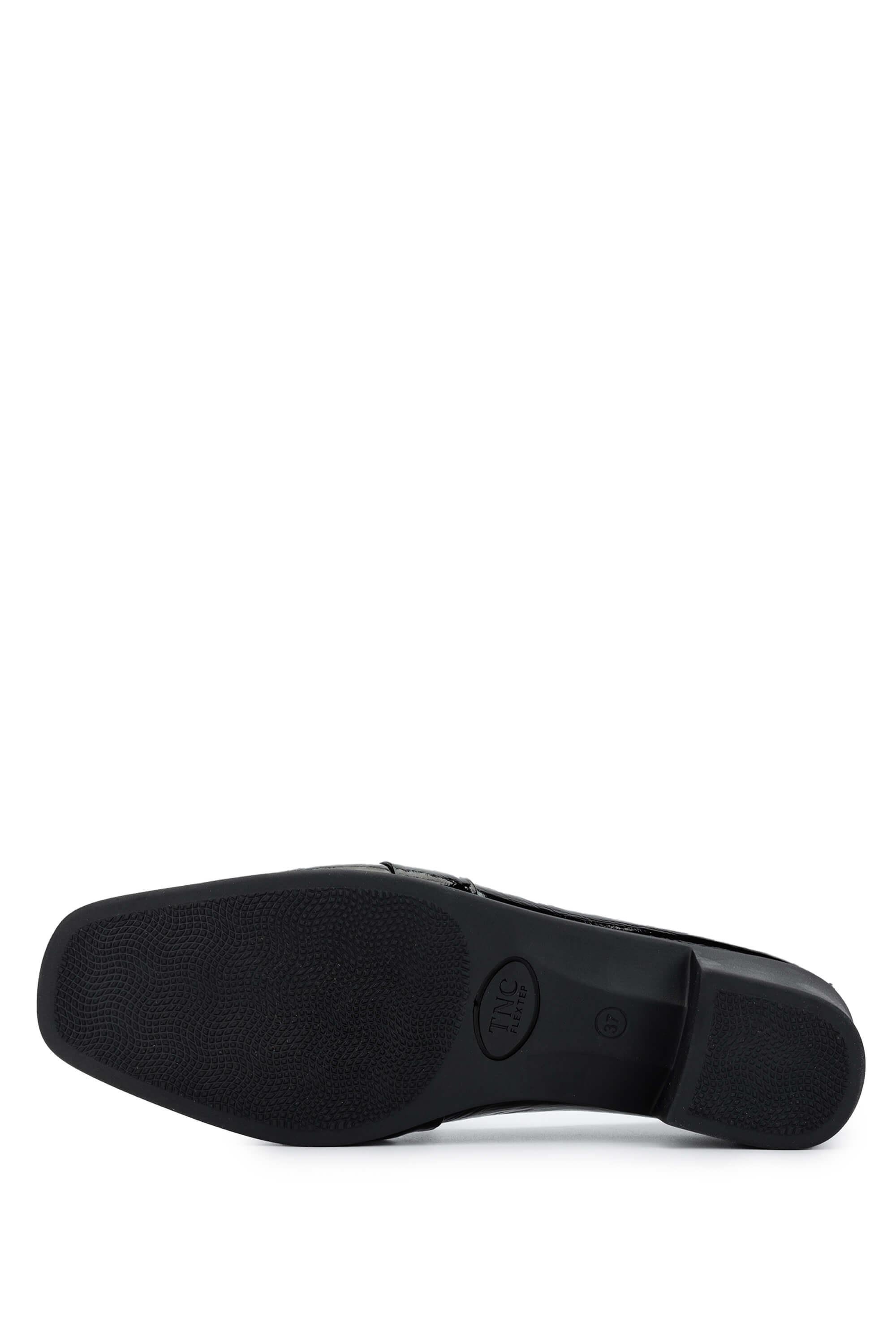 Tamer Tanca Kadın Hakiki Deri Siyah Rugan Topuklu Ayakkabı