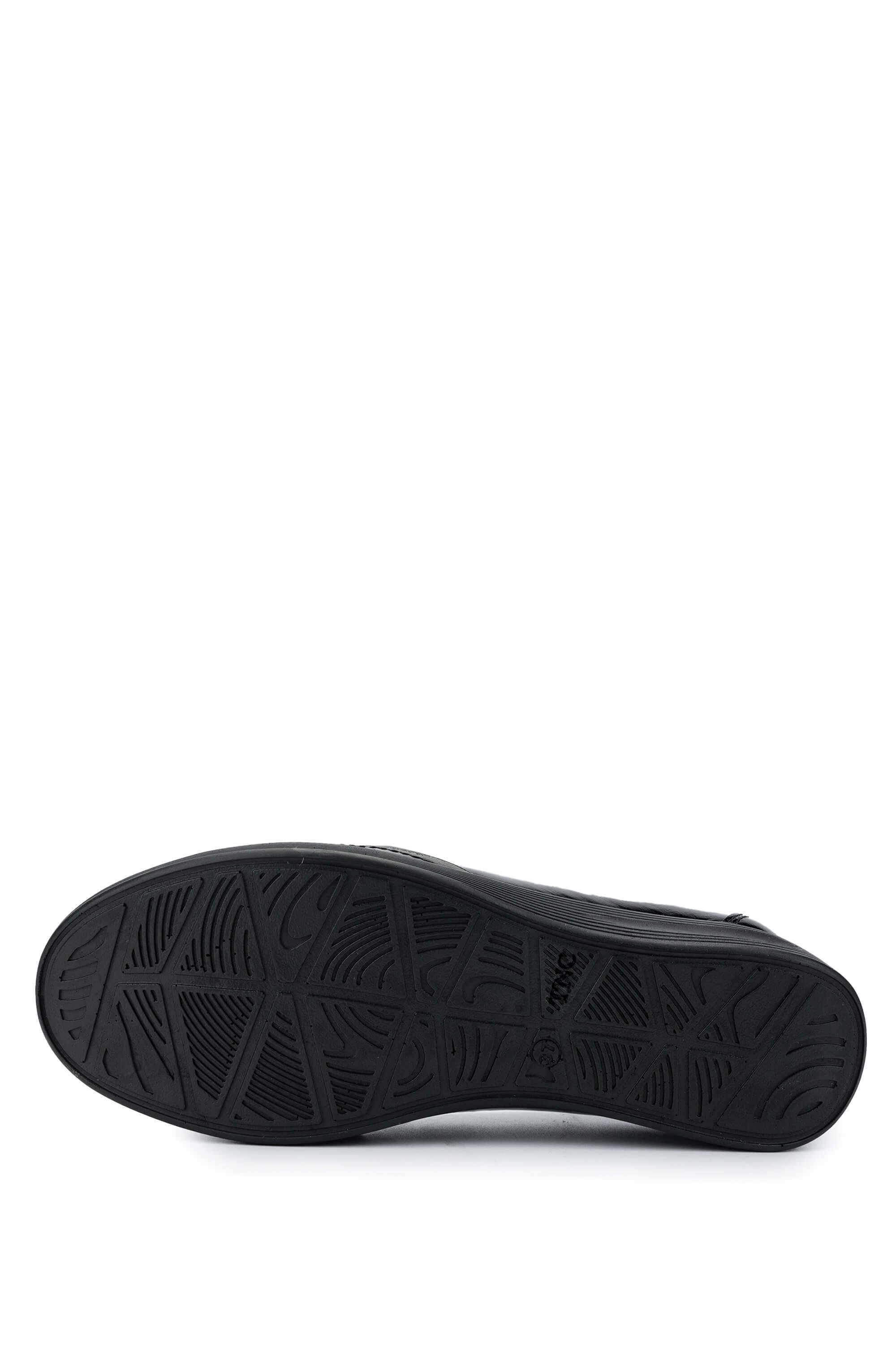 Tamer Tanca Kadın Hakiki Deri Siyah Rugan Casual Ayakkabı