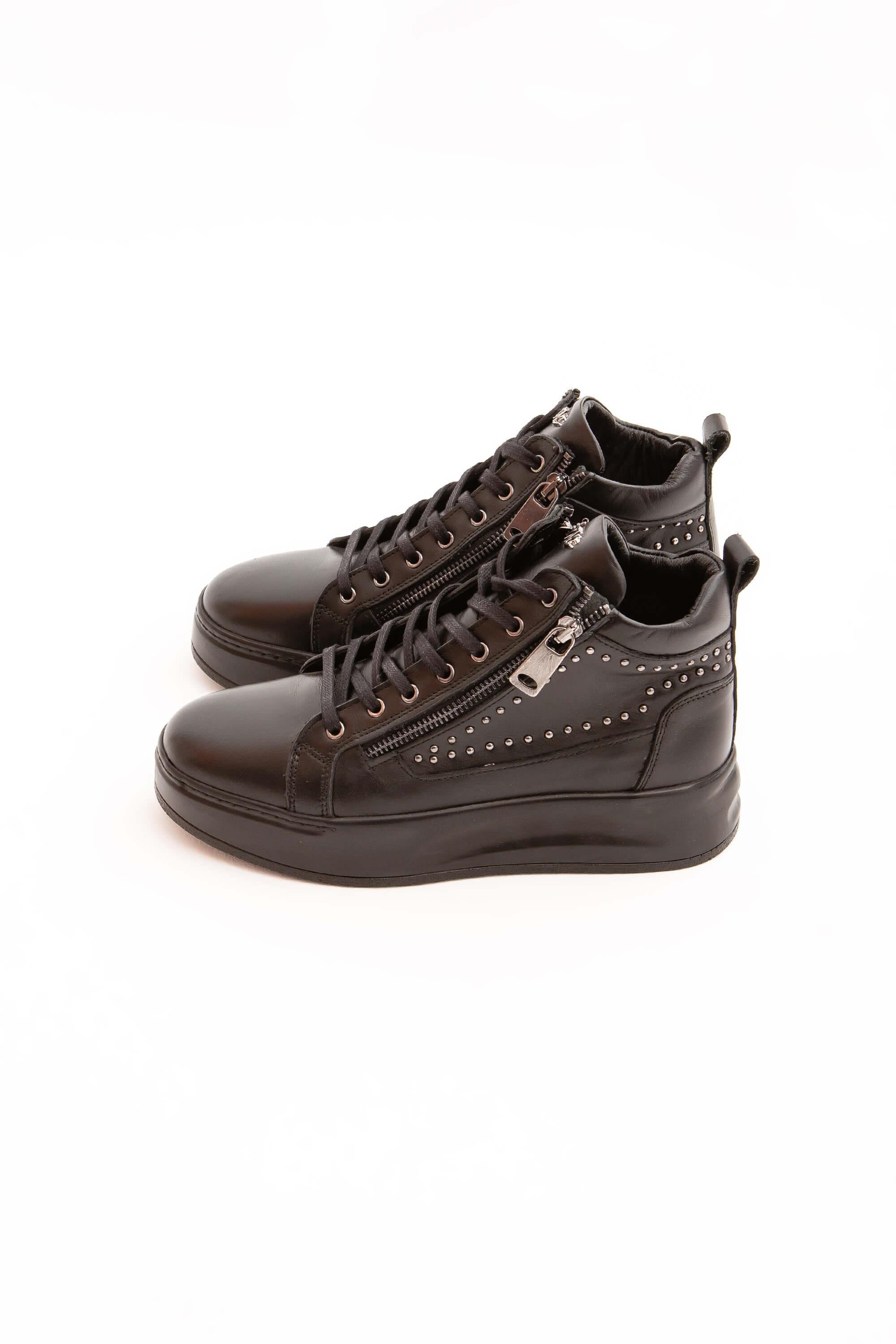 Tamer Tanca Kadın Hakiki Deri Siyah Sneakers & Spor Bot