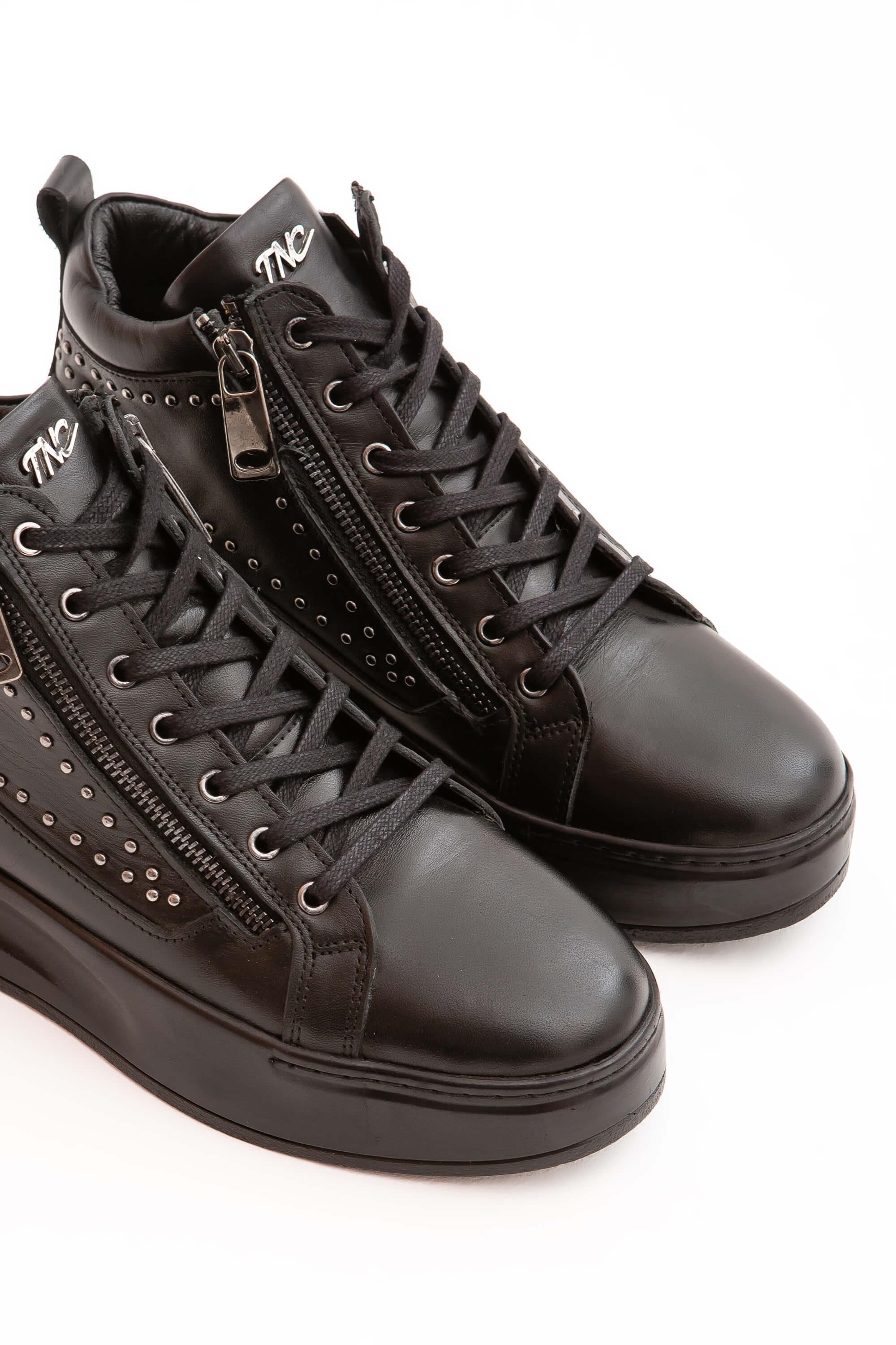 Tamer Tanca Kadın Hakiki Deri Siyah Sneakers & Spor Bot