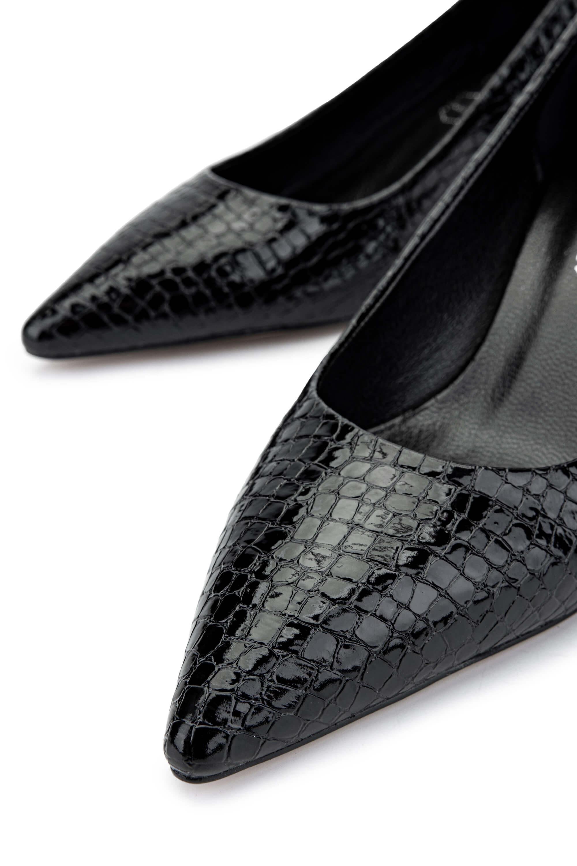 Tamer Tanca Kadın Hakiki Deri Siyah Stiletto Ayakkabı