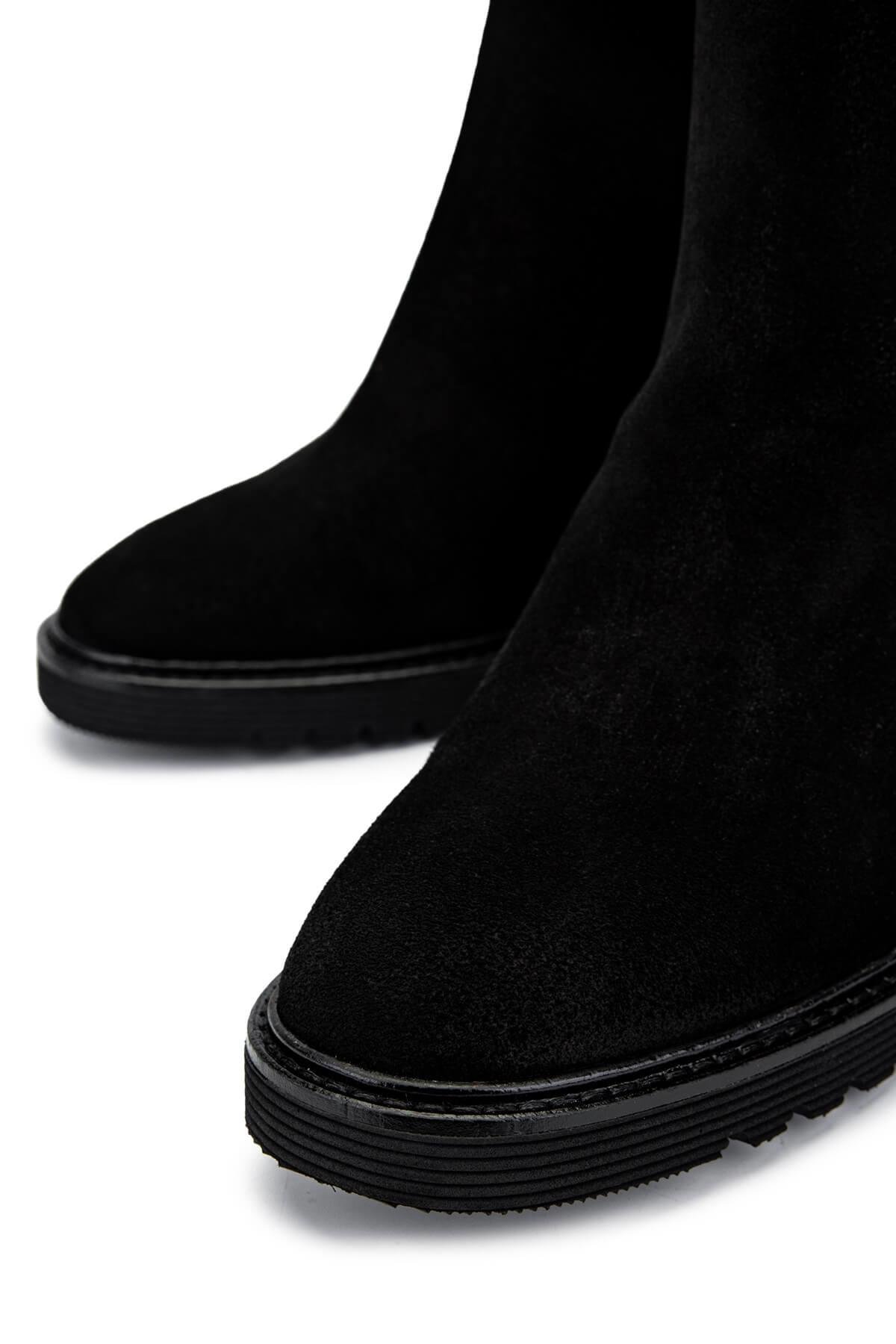 Tamer Tanca Kadın Hakiki Deri Siyah Süet Casual Bot