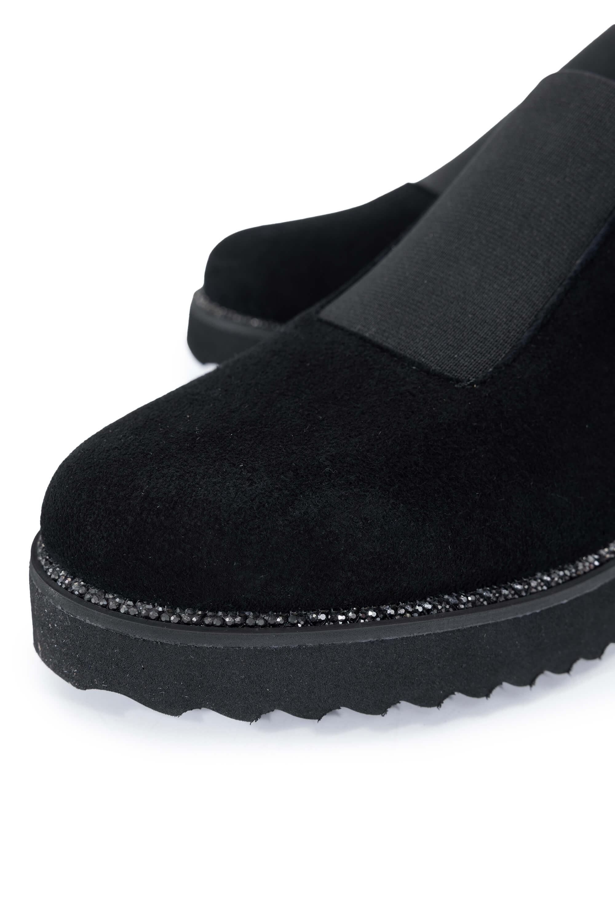 Tamer Tanca Kadın Hakiki Deri Siyah Süet Casual Ayakkabı