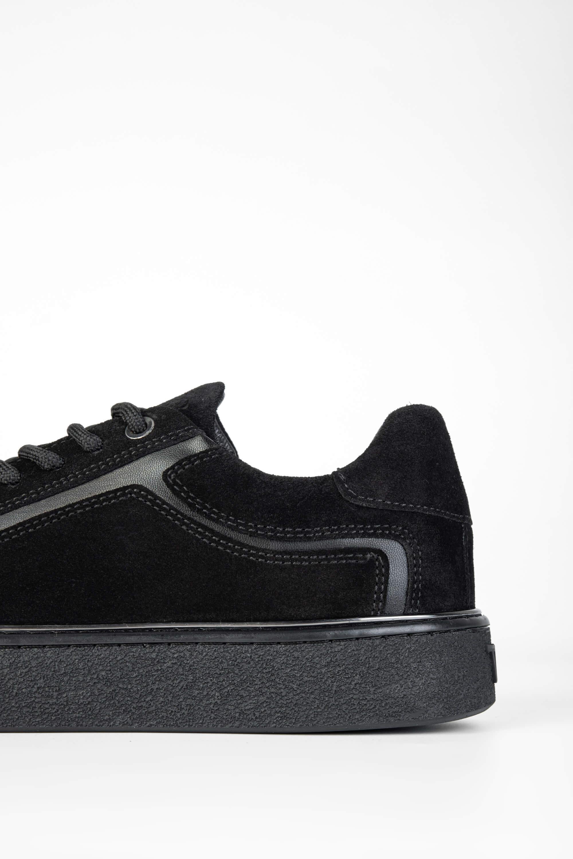 Tamer Tanca Kadın Hakiki Deri Siyah Süet Sneakers & Spor Ayakkabı