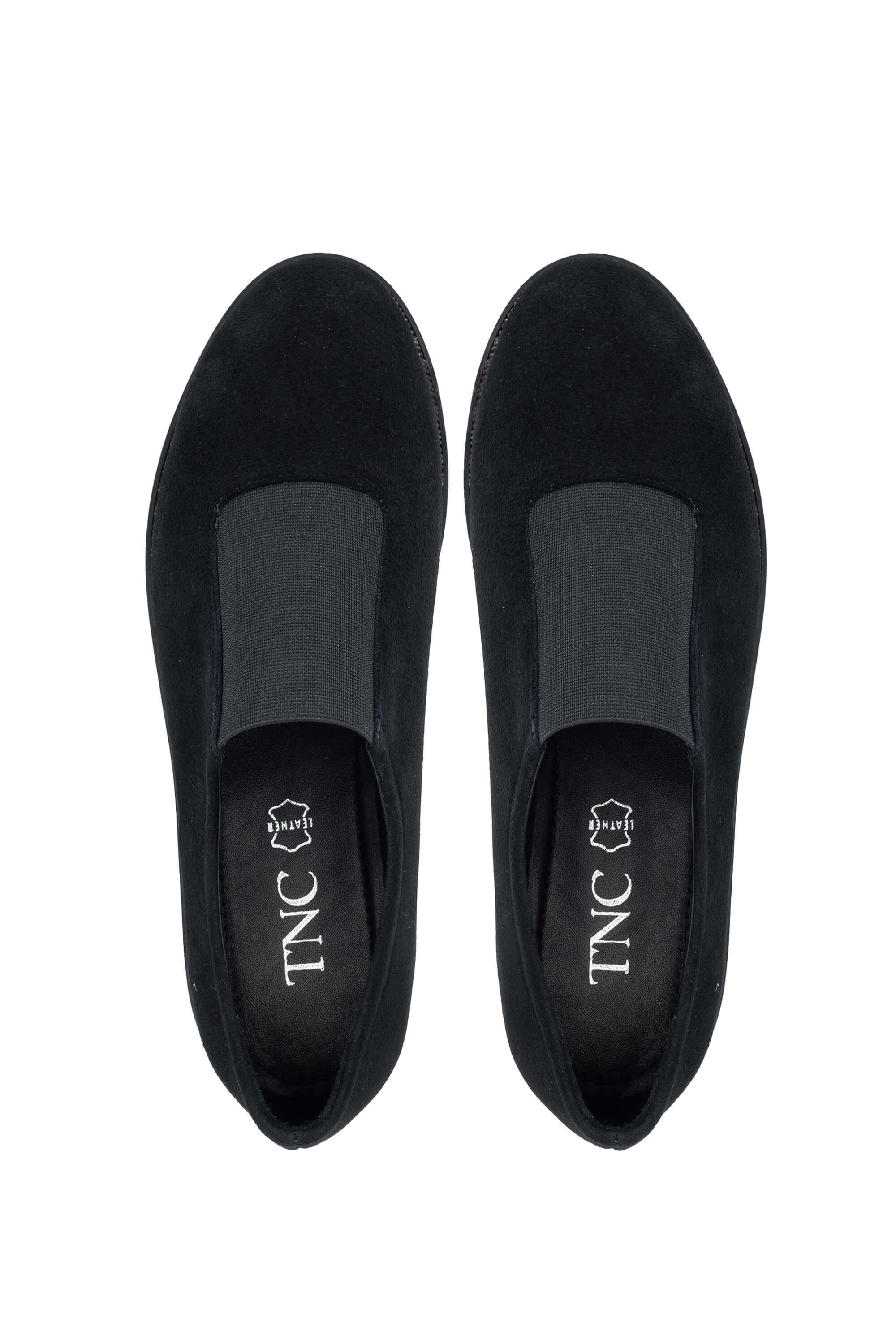 Tamer Tanca Kadın Hakiki Deri Siyah Süet Casual Ayakkabı